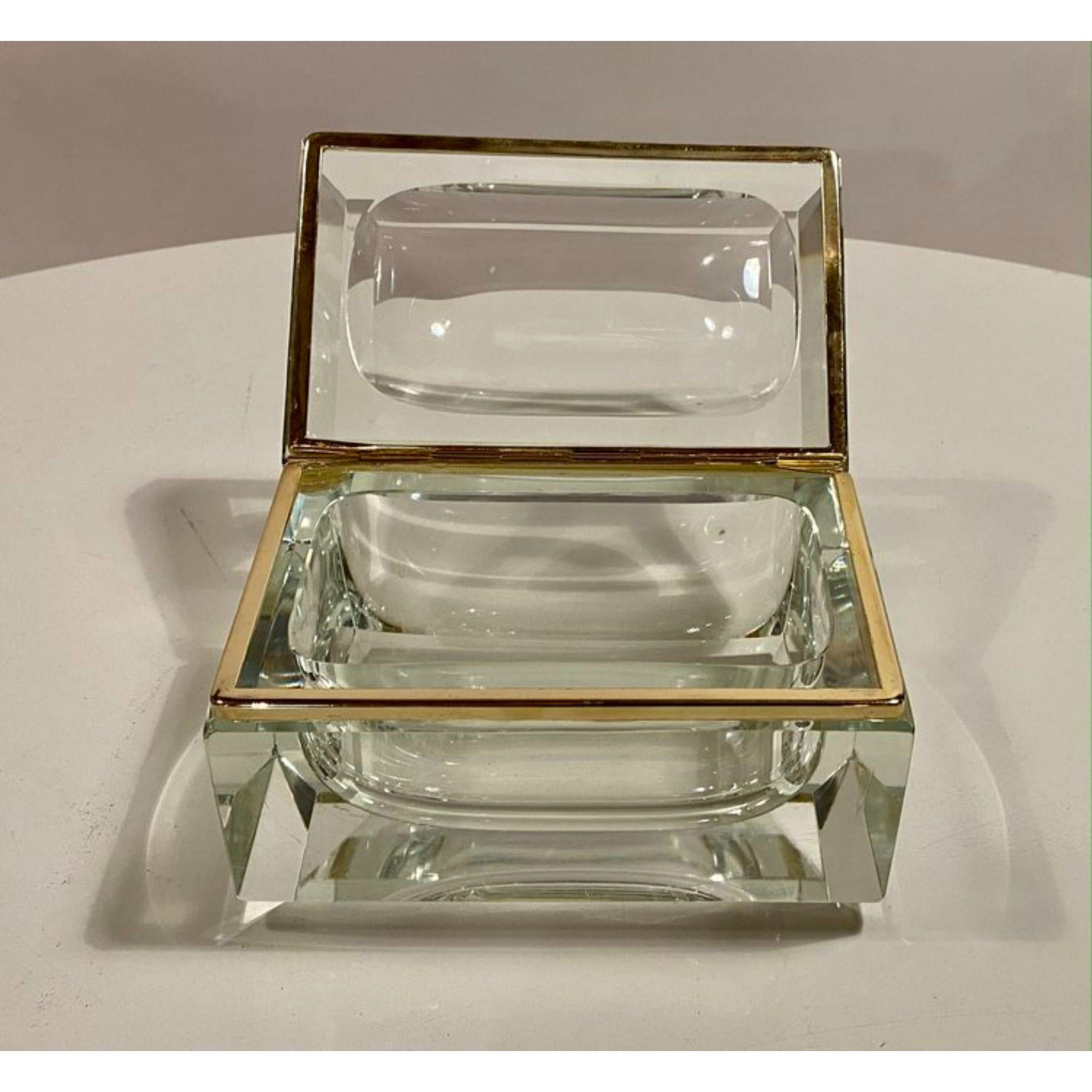 Italian Huge Murano Casket Lead Crystal Glass Box