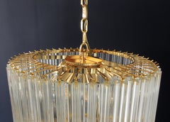 Huge Murano chandelier 166 trasparent quadriedri prism - Elena model