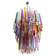 Huge Murano Chandelier Multi-Color Triedri, 184 Prism, Mariangela Model
