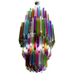 Huge Murano Chandelier Multicolor Quadriedri, 242 prism, Mariangela Model