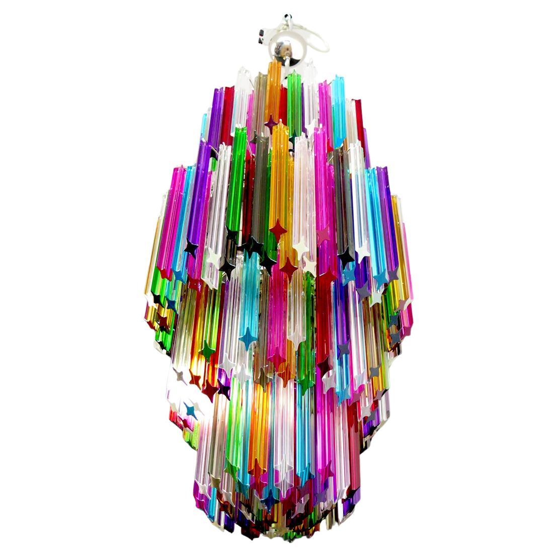 Huge Murano chandelier multicolor quadriedri – 242 prism - Mariangela model For Sale