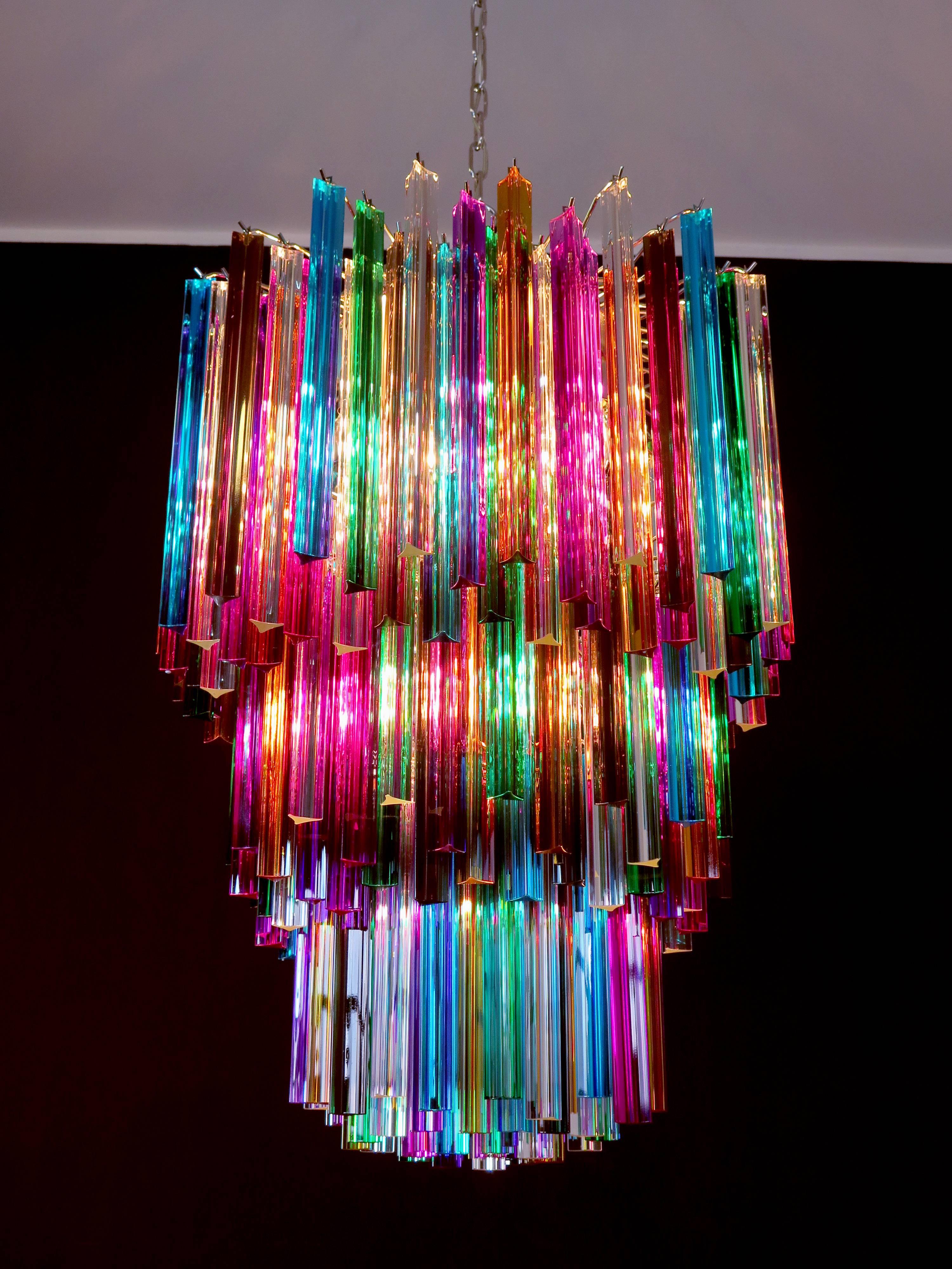Grand lustre de Murano multicolore Triedri:: 184 Prism:: modèle Mariangela 3