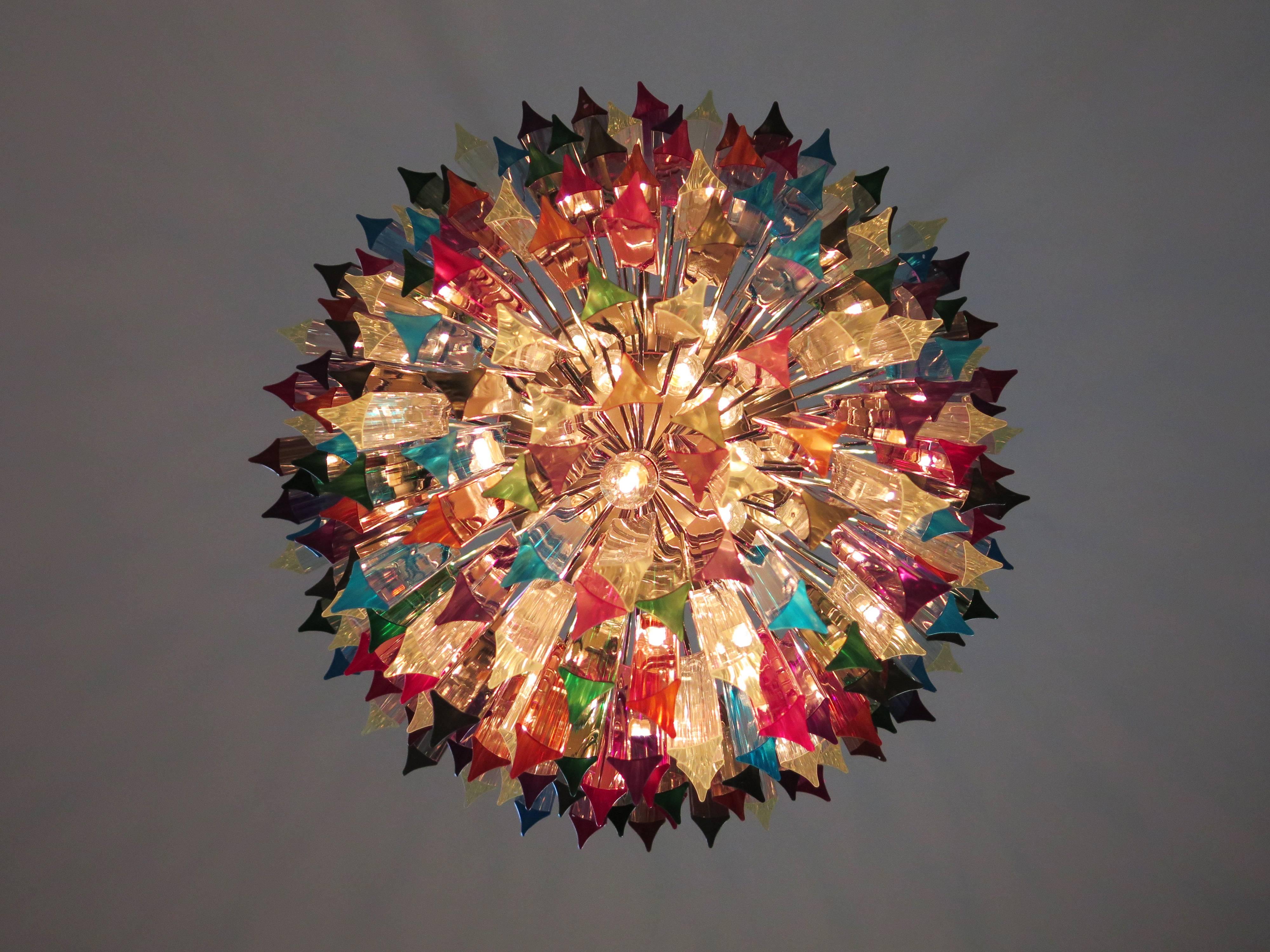 Grand lustre de Murano multicolore Triedri:: 184 Prism:: modèle Mariangela 5