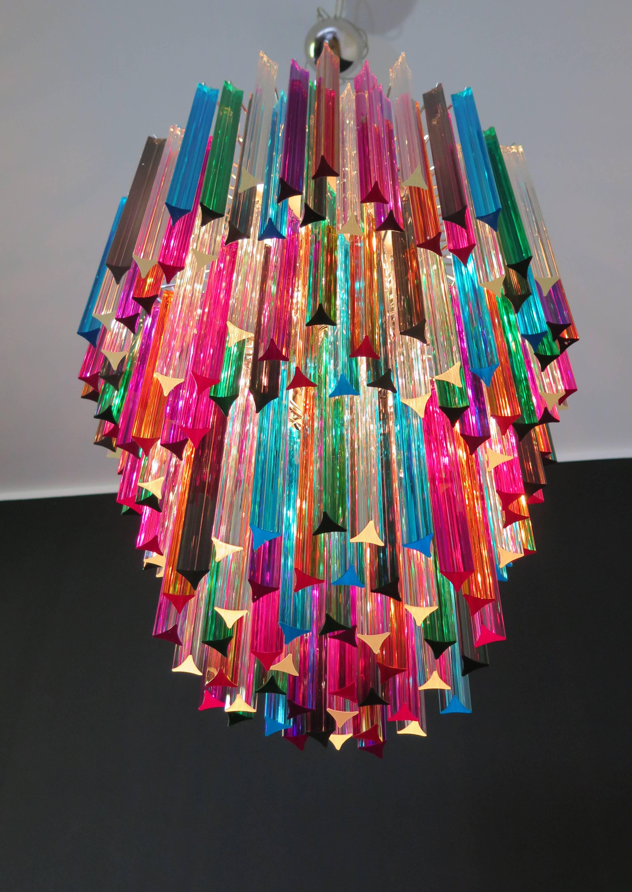 Grand lustre de Murano multicolore Triedri:: 184 Prism:: modèle Mariangela 2