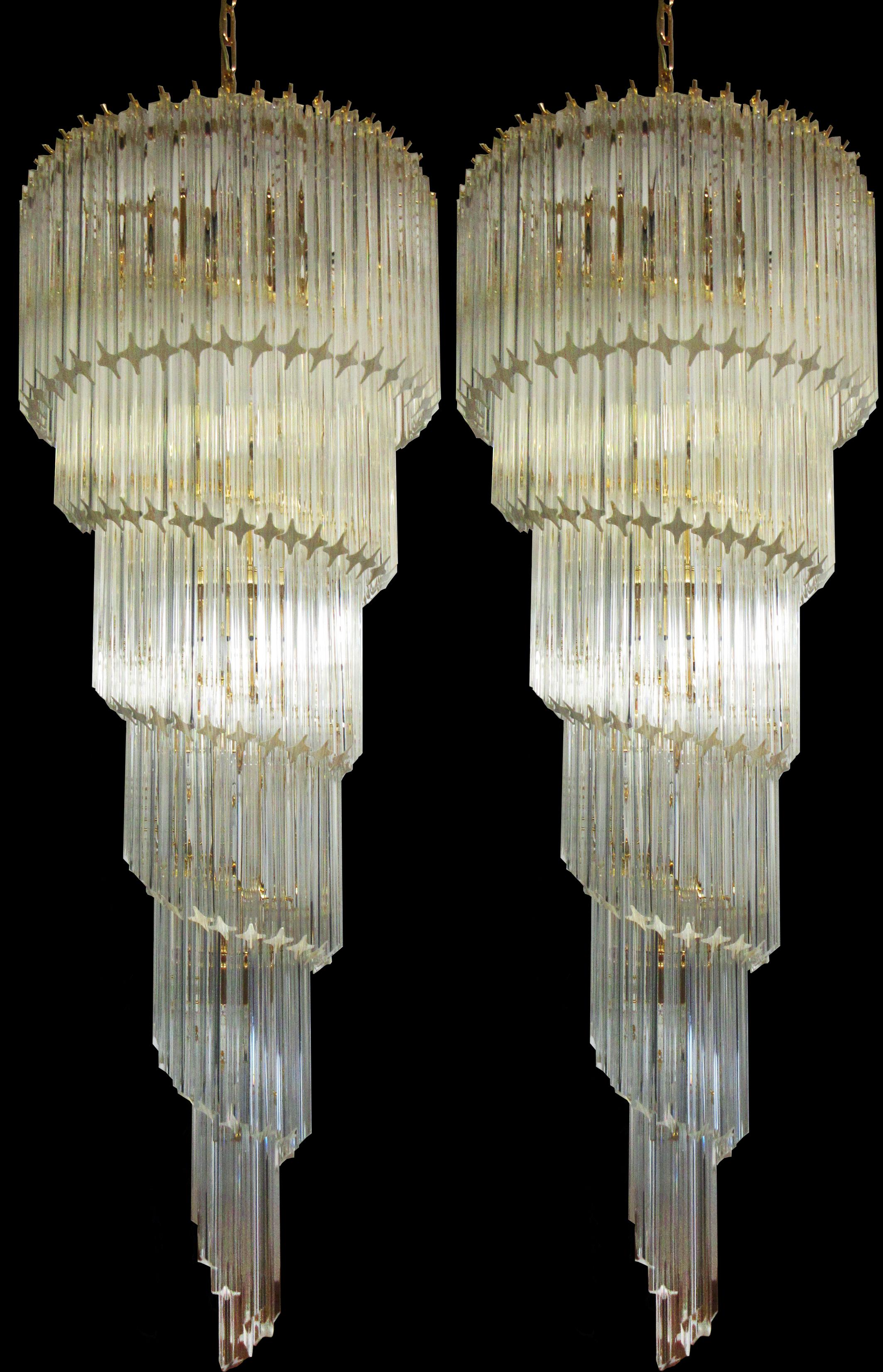 Amazing Murano Chandelier 166 Quadriedri For Sale 6