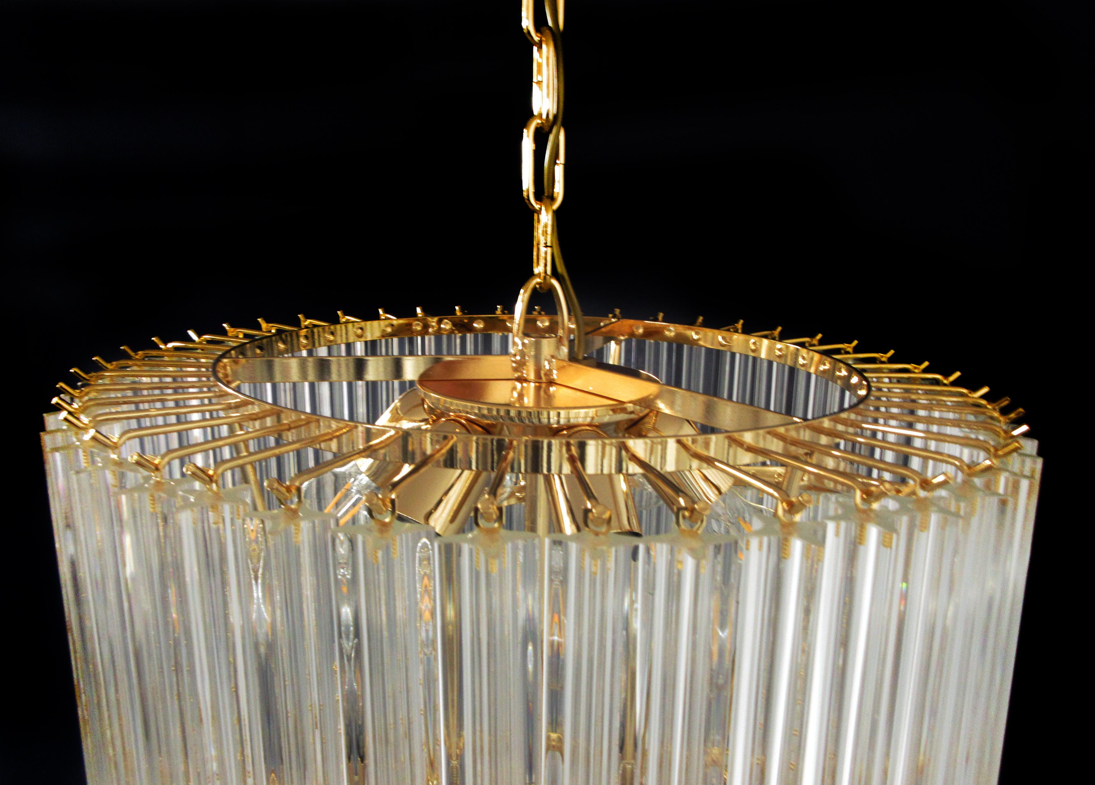 Amazing Murano Chandelier 166 Quadriedri In Excellent Condition For Sale In Budapest, HU