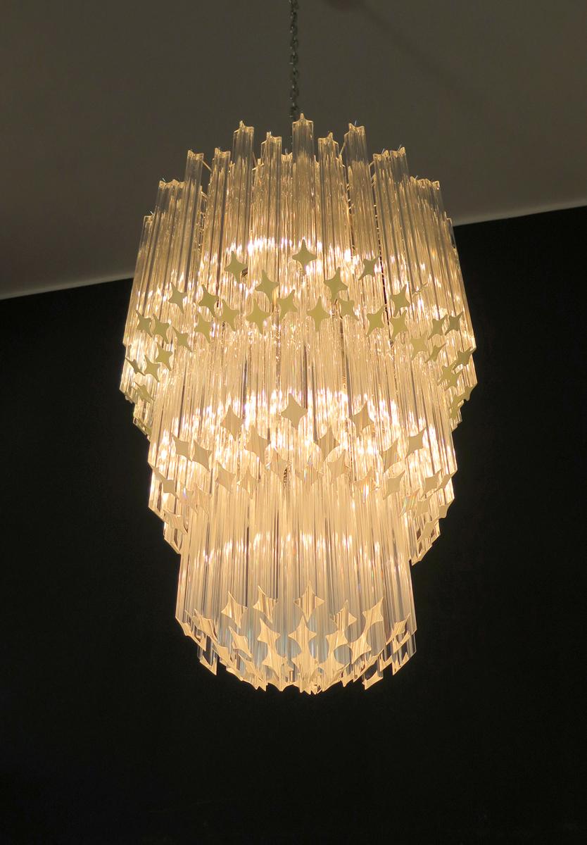 Enorme lampadario di Murano Trasparente Quadriedri, 182 Prisma, Modello Elena In condizioni buone in vendita a Gaiarine Frazione Francenigo (TV), IT