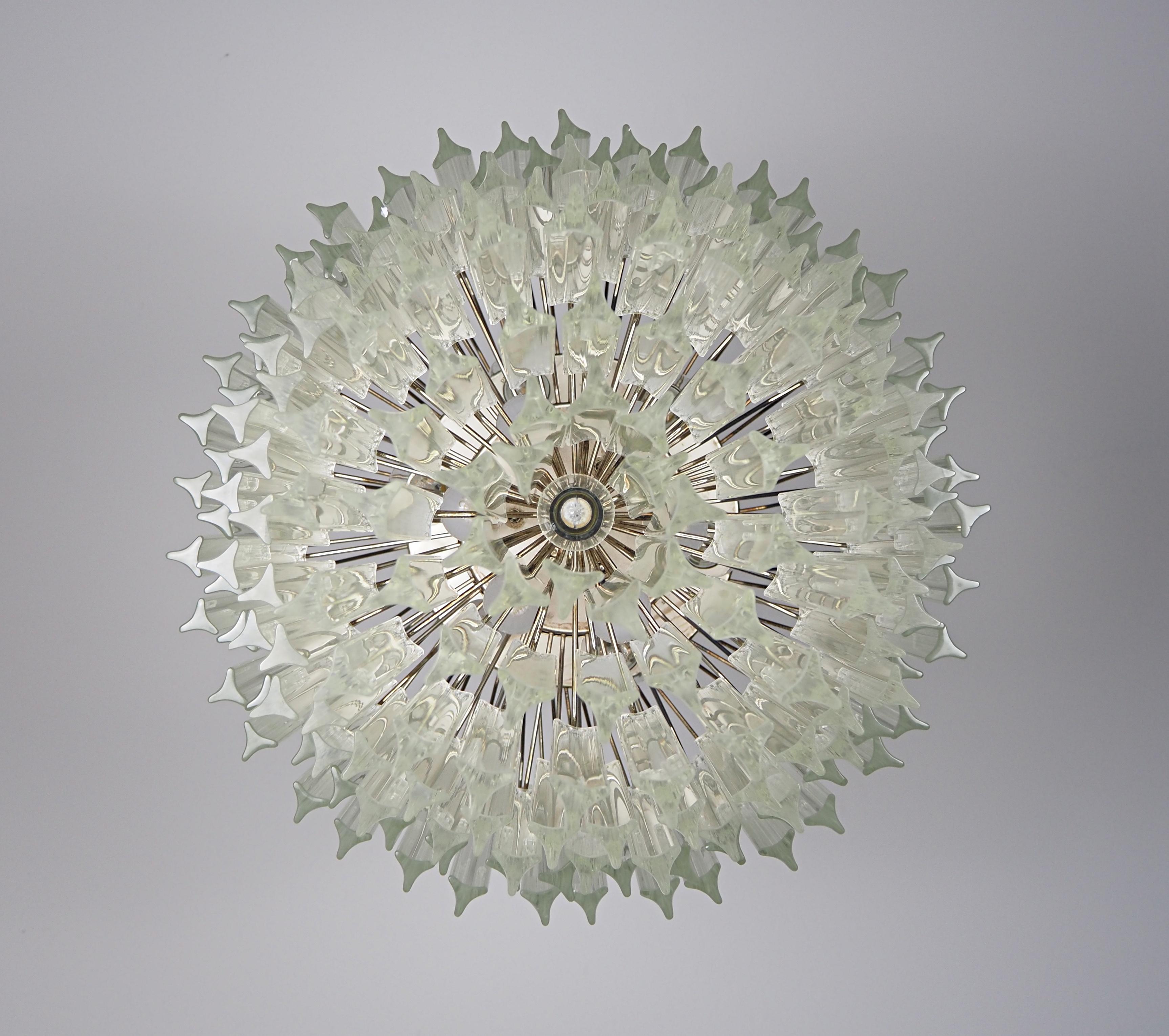 Enorme lampadario di Murano trasparente triedri - 187 prisma - modello No. in vendita 6