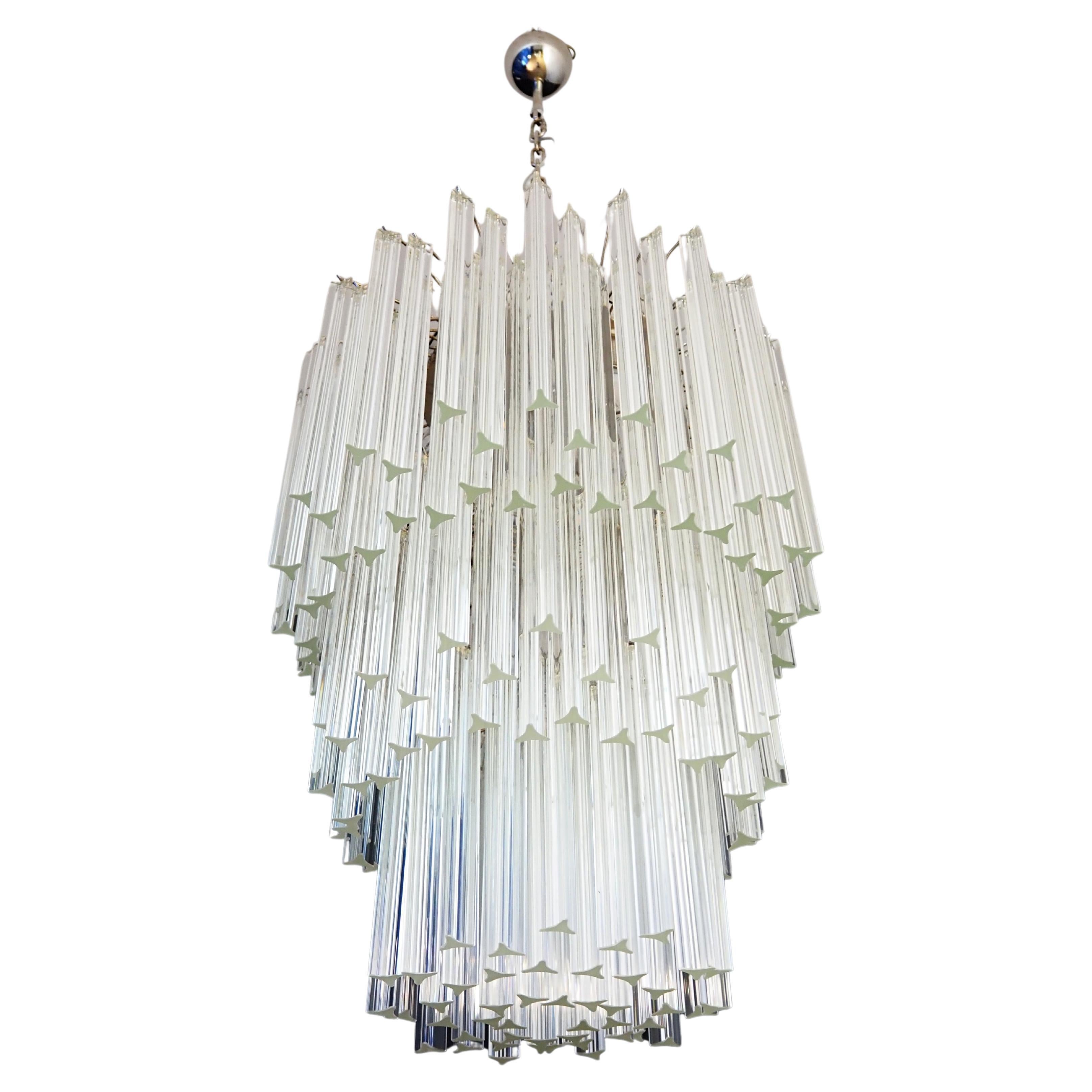 Huge Murano chandelier trasparent triedri – 187 prism - Mariangela model