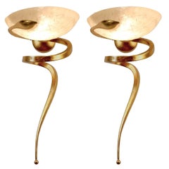 Enorme lampada da terra e due lampade da parete di Murano, Enzo Ciampalini, anni '70