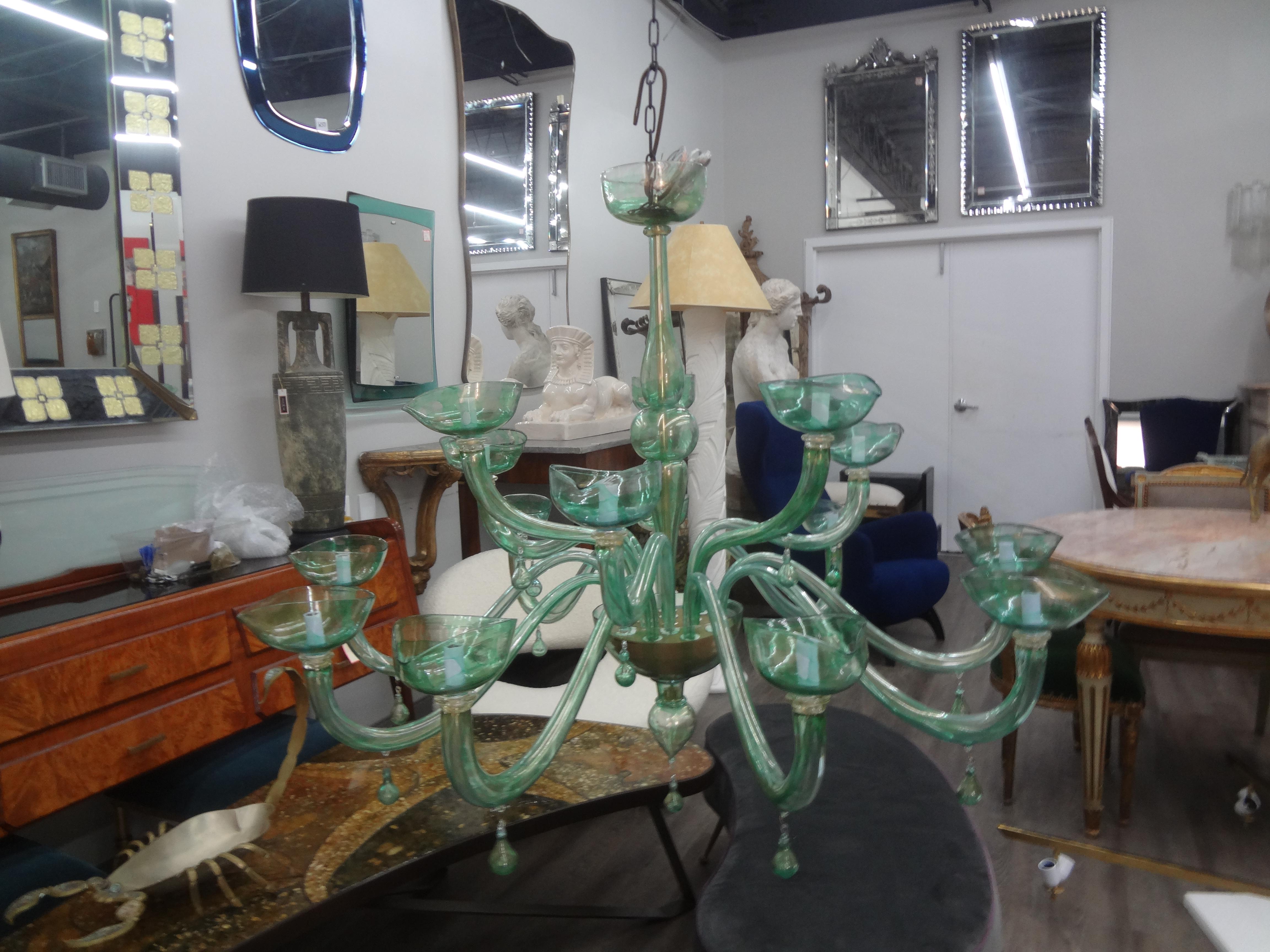 Huge Murano Glass Chandelier Attributed To Venini For Sale 5