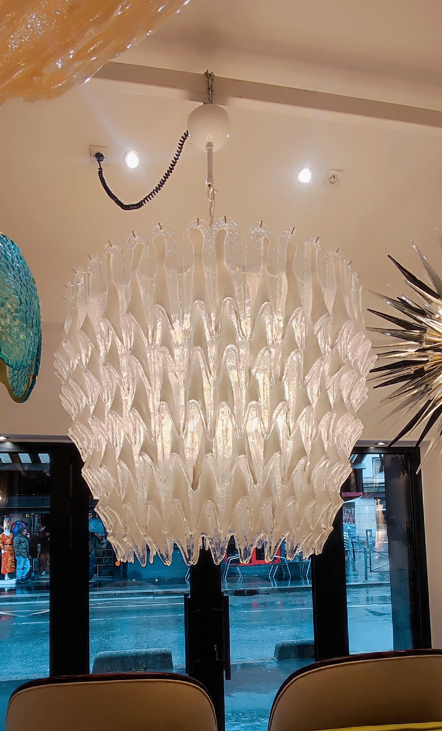 Metal Huge Murano glass chandelier For Sale