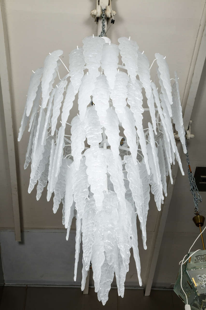 Huge Murano Glass Chandelier in the Style of Seguso 2