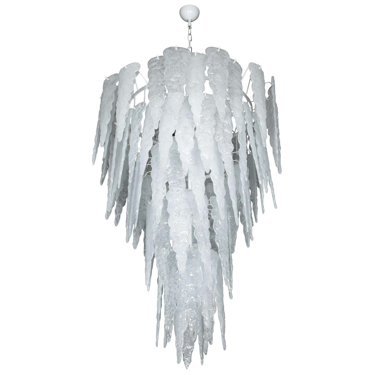 Huge Murano Glass Chandelier in the Style of Seguso