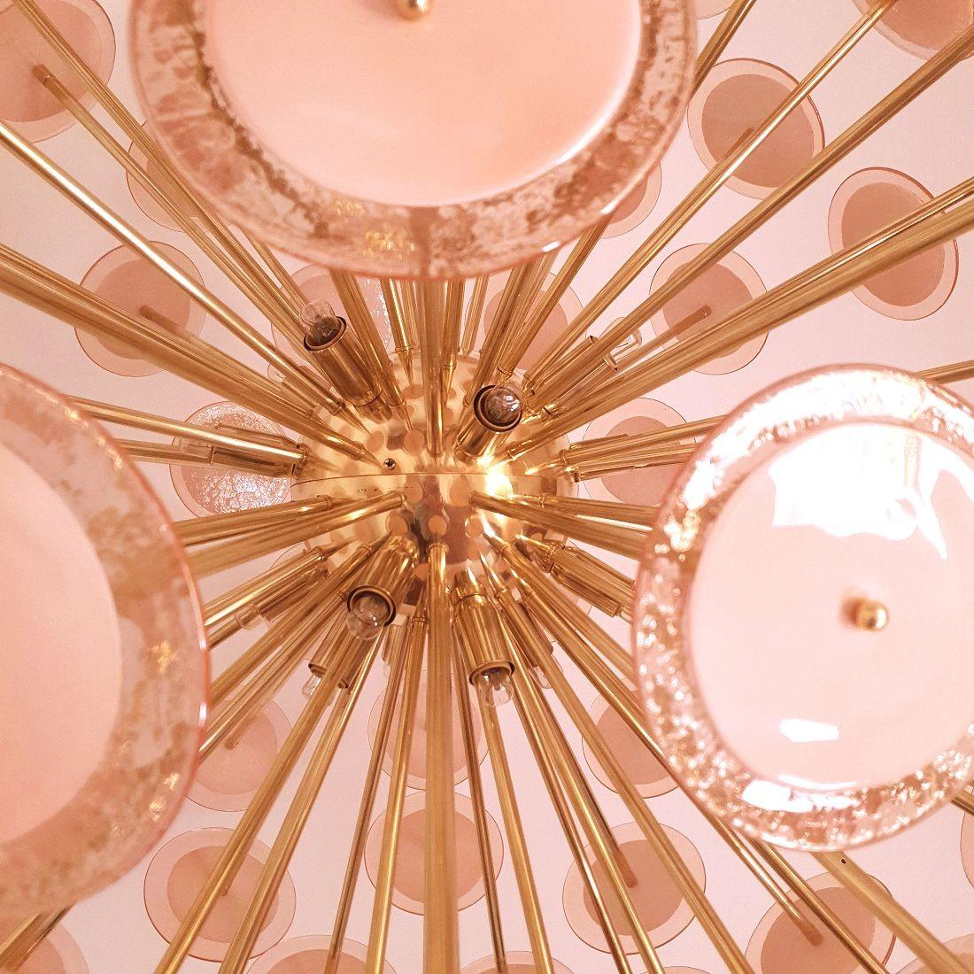 Huge Murano glass disc Sputnik chandelier For Sale 3