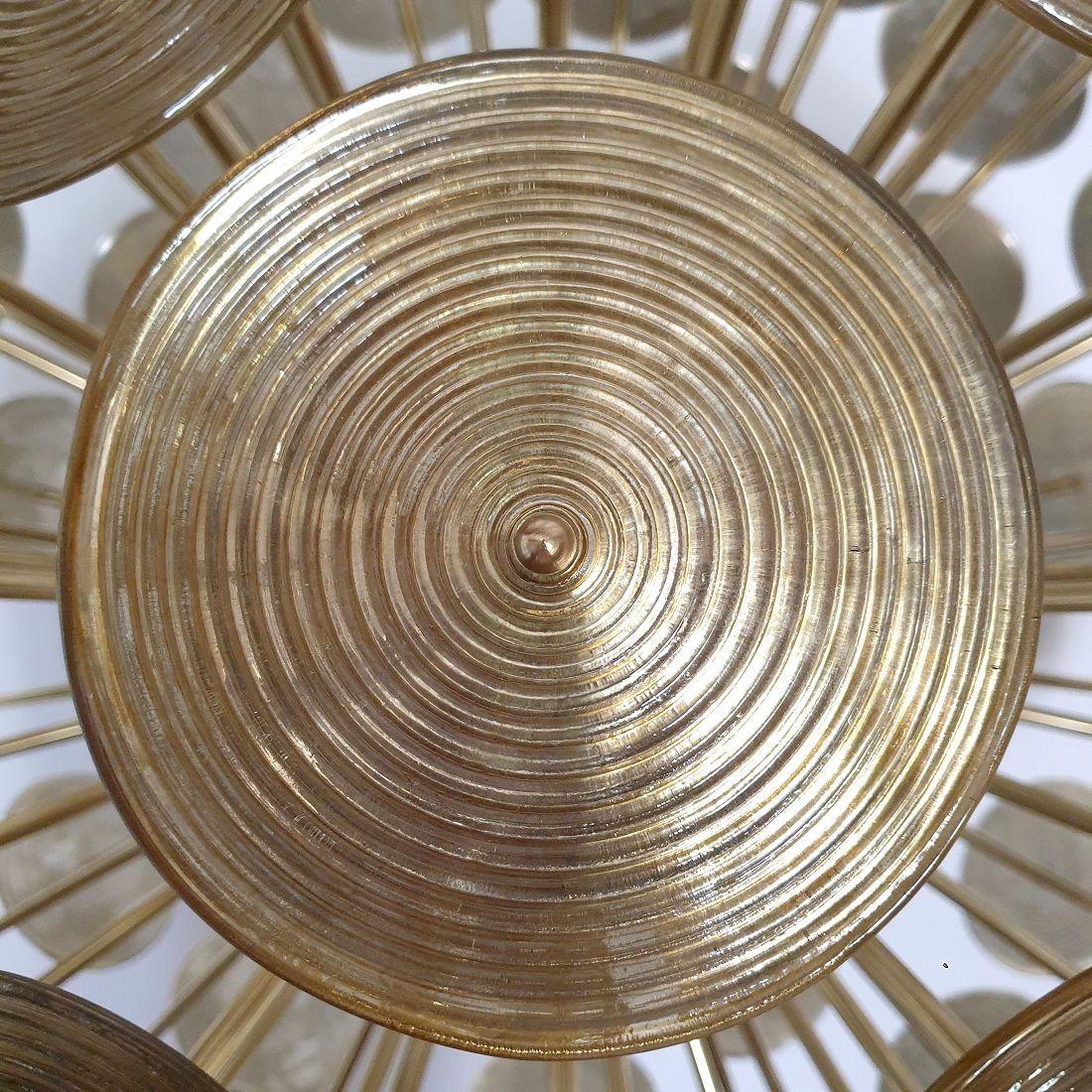 Huge Murano glass disc Sputnik chandelier For Sale 5