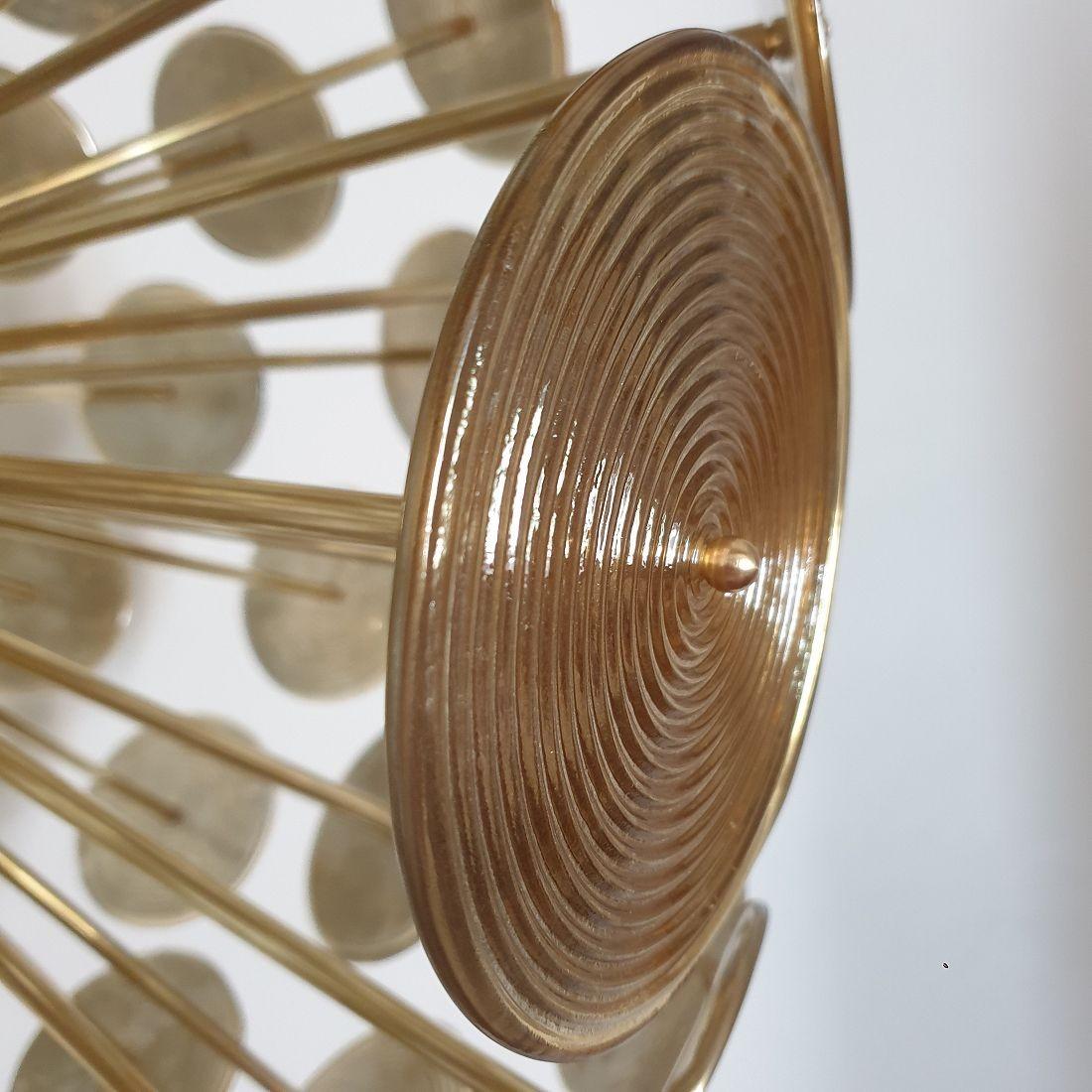 Huge Murano glass disc Sputnik chandelier For Sale 5