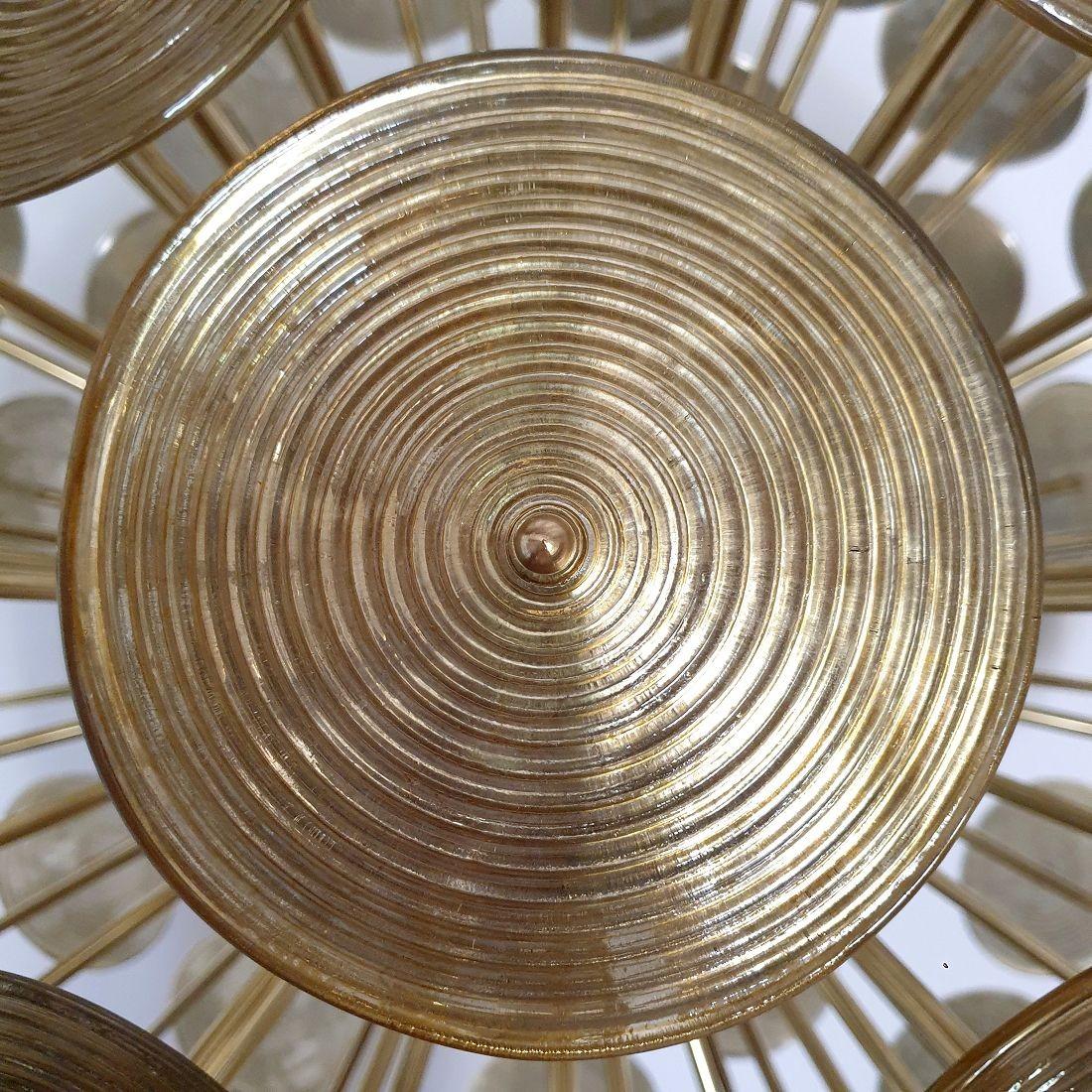 Huge Murano glass disc Sputnik chandelier For Sale 7