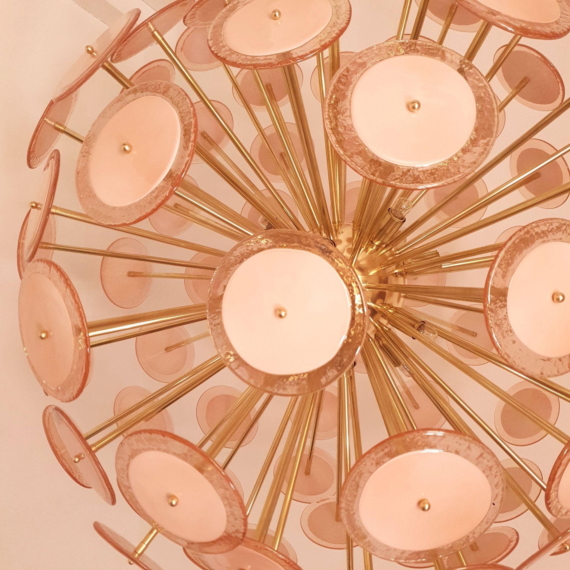 Late 20th Century Huge Murano glass disc Sputnik chandelier For Sale