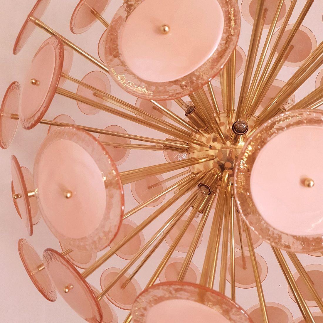 Huge Murano glass disc Sputnik chandelier For Sale 1