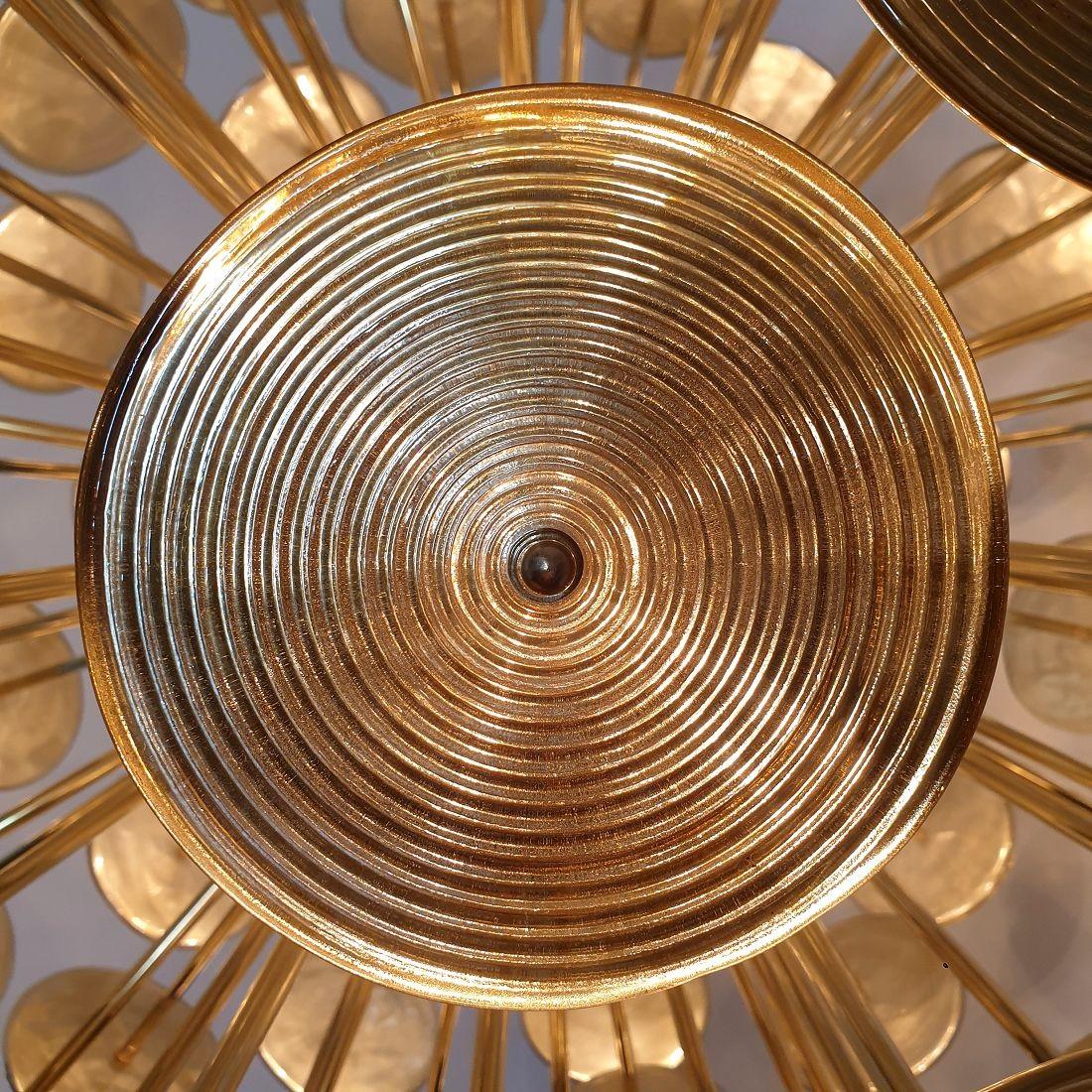 Huge Murano glass disc Sputnik chandelier For Sale 2