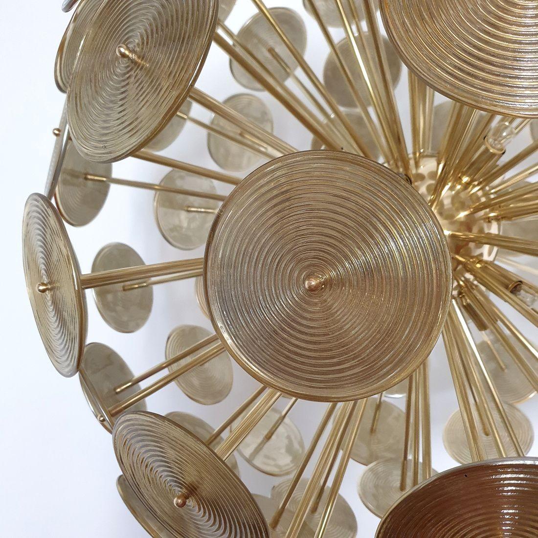 Huge Murano glass disc Sputnik chandelier For Sale 2