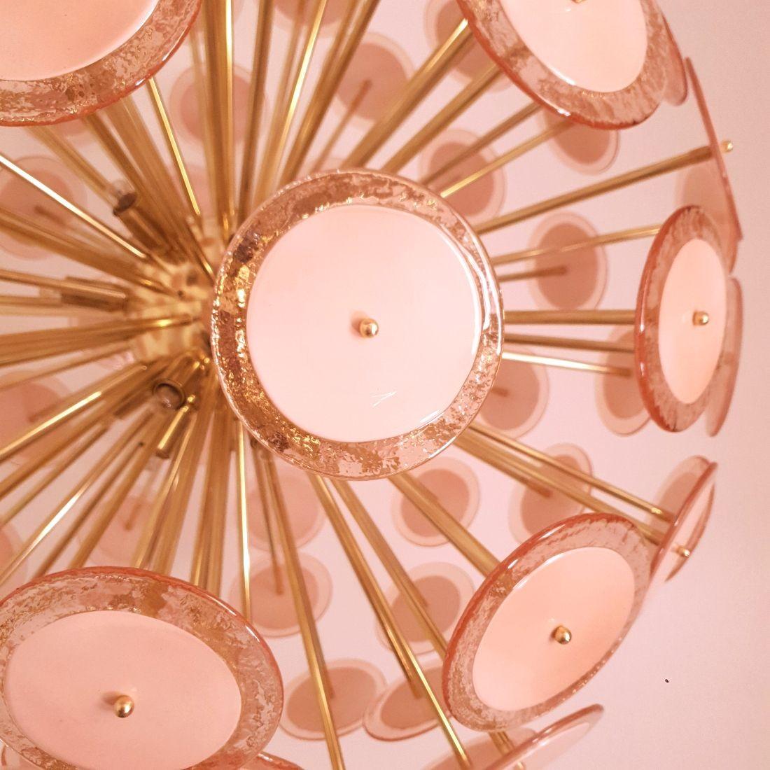 Huge Murano glass disc Sputnik chandelier For Sale 2
