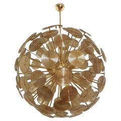 Retro Huge Murano glass disc Sputnik chandelier