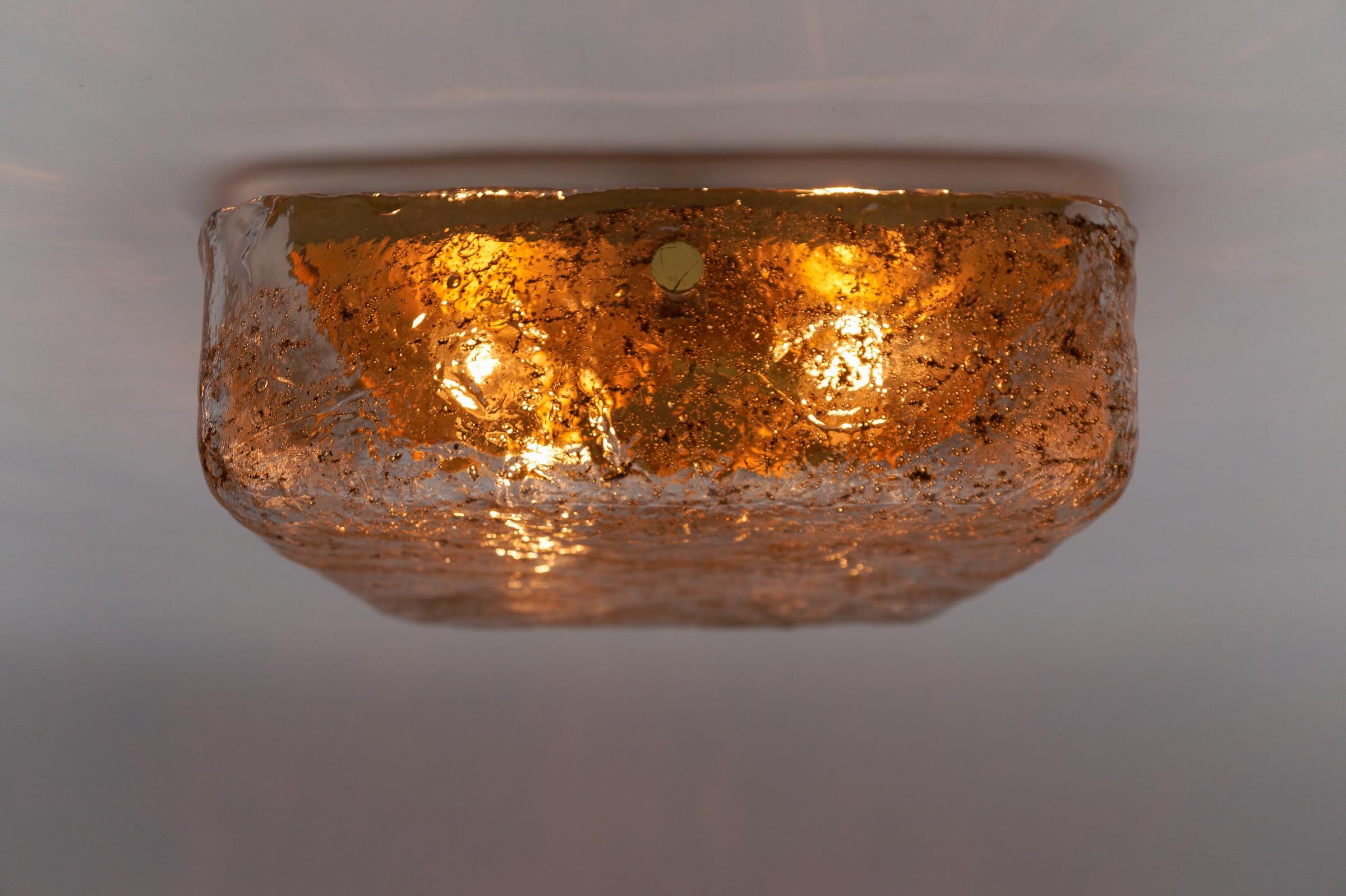 Riesige Murano-Glas-Einbauleuchte von Kaiser Leuchten, 1960er Jahre Deutschland (Moderne der Mitte des Jahrhunderts) im Angebot