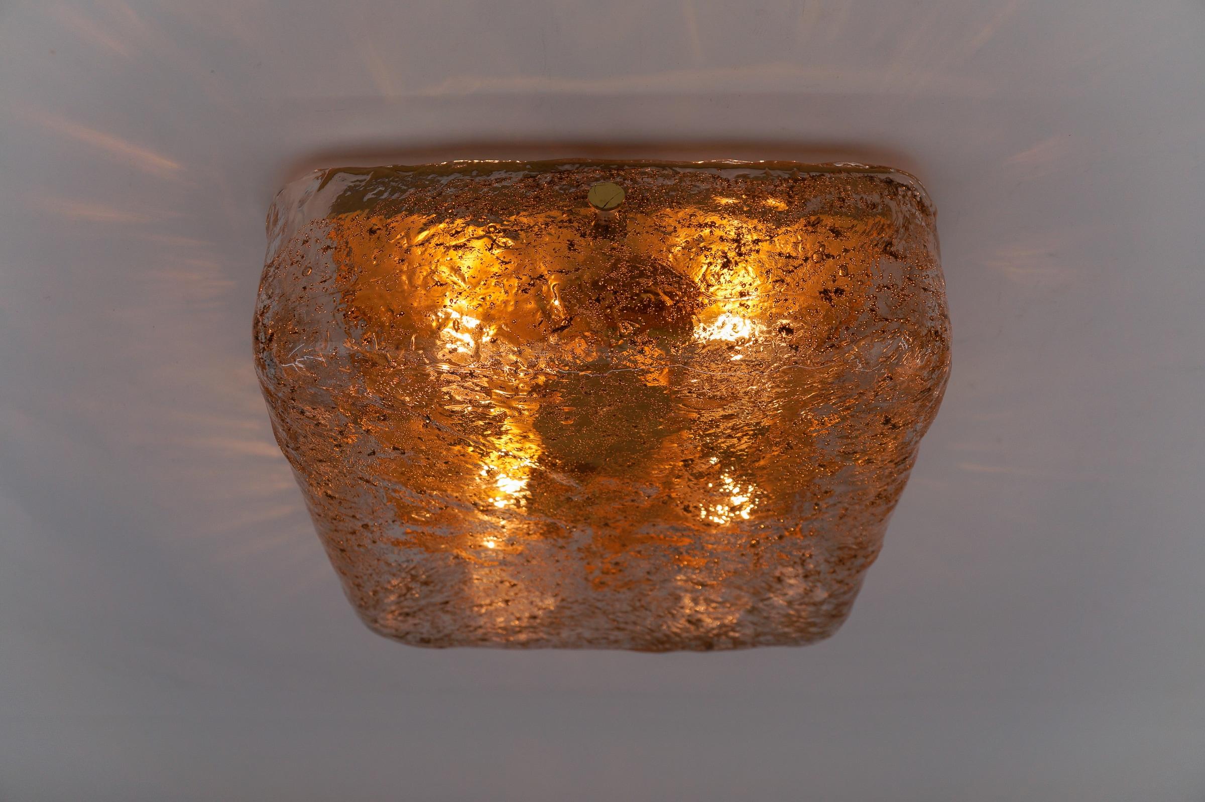 Riesige Murano-Glas-Einbauleuchte von Kaiser Leuchten, 1960er Jahre Deutschland (Mitte des 20. Jahrhunderts) im Angebot