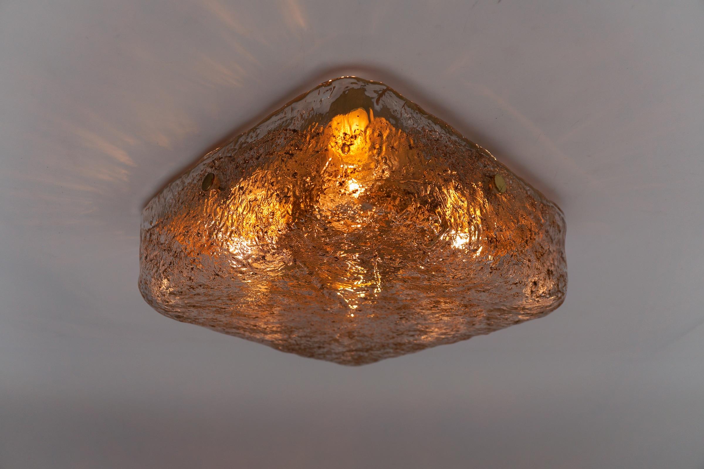 Riesige Murano-Glas-Einbauleuchte von Kaiser Leuchten, 1960er Jahre Deutschland im Angebot 2