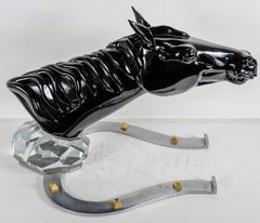 Huge Murano Glass Horse Head Sculpture in the Style of Cenedese