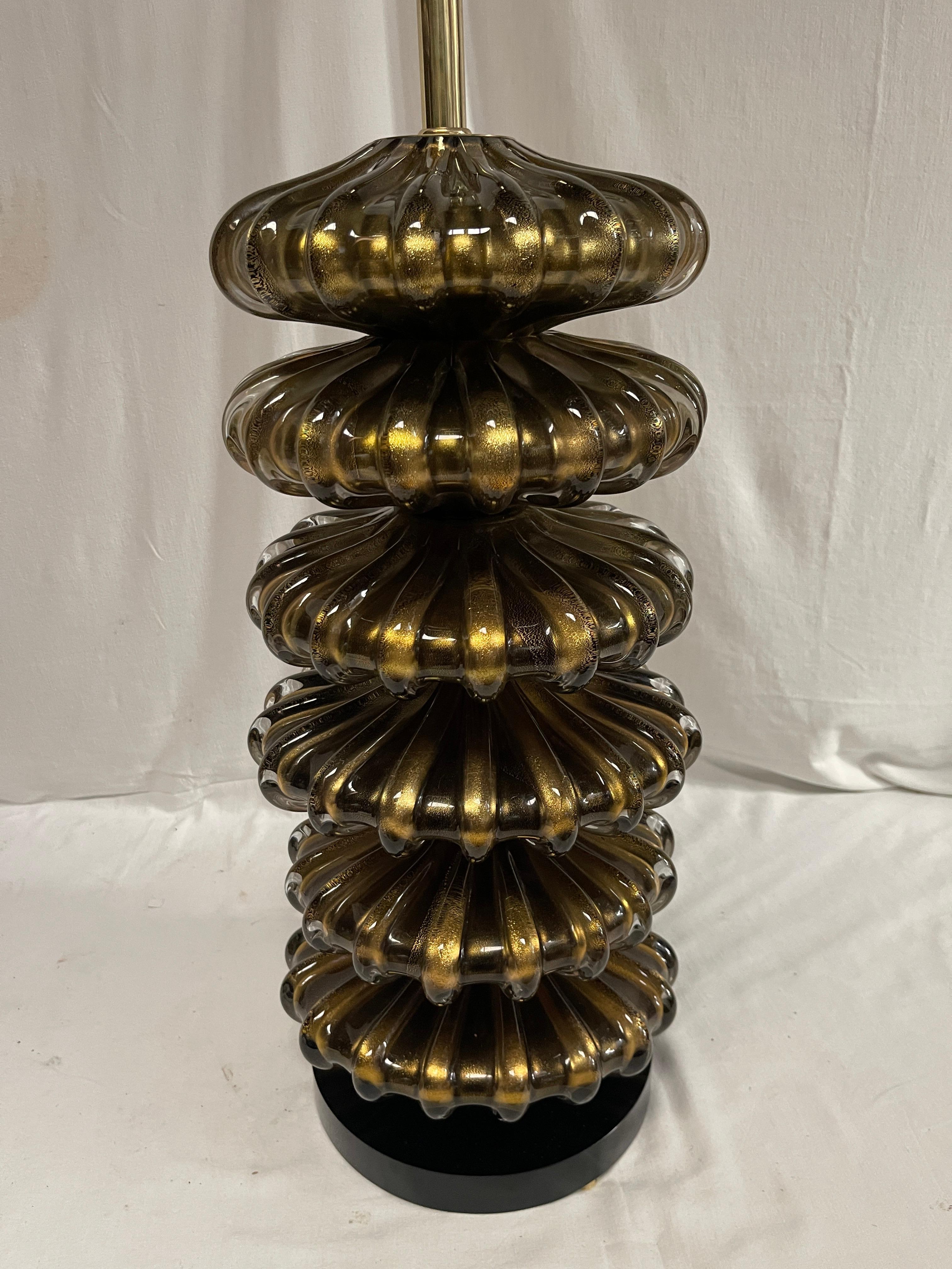 Italian Huge Murano glass table lamp attributed to Veronèse For Sale