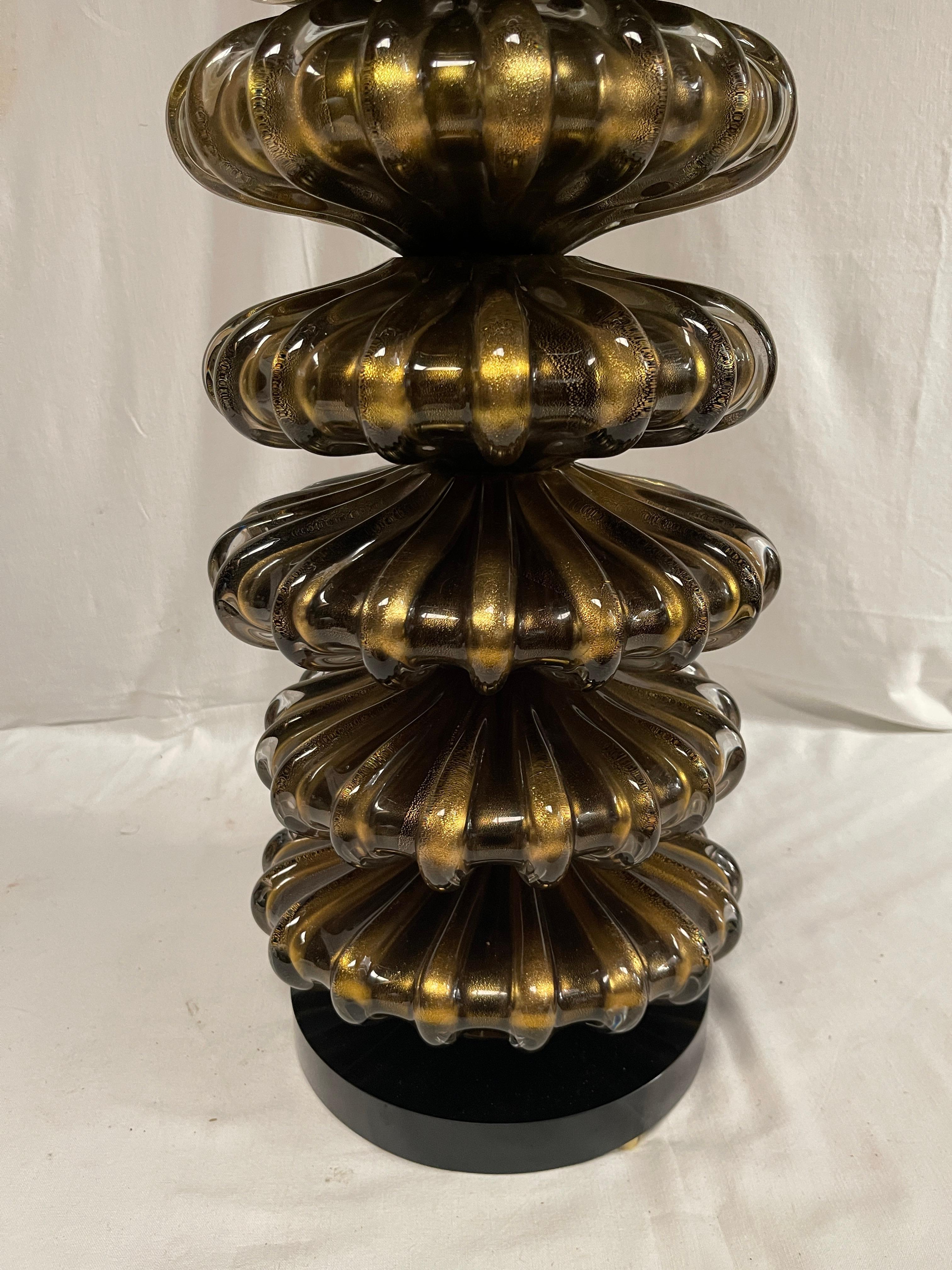 Huge Murano glass table lamp attributed to Veronèse In Good Condition For Sale In Bois-Colombes, FR