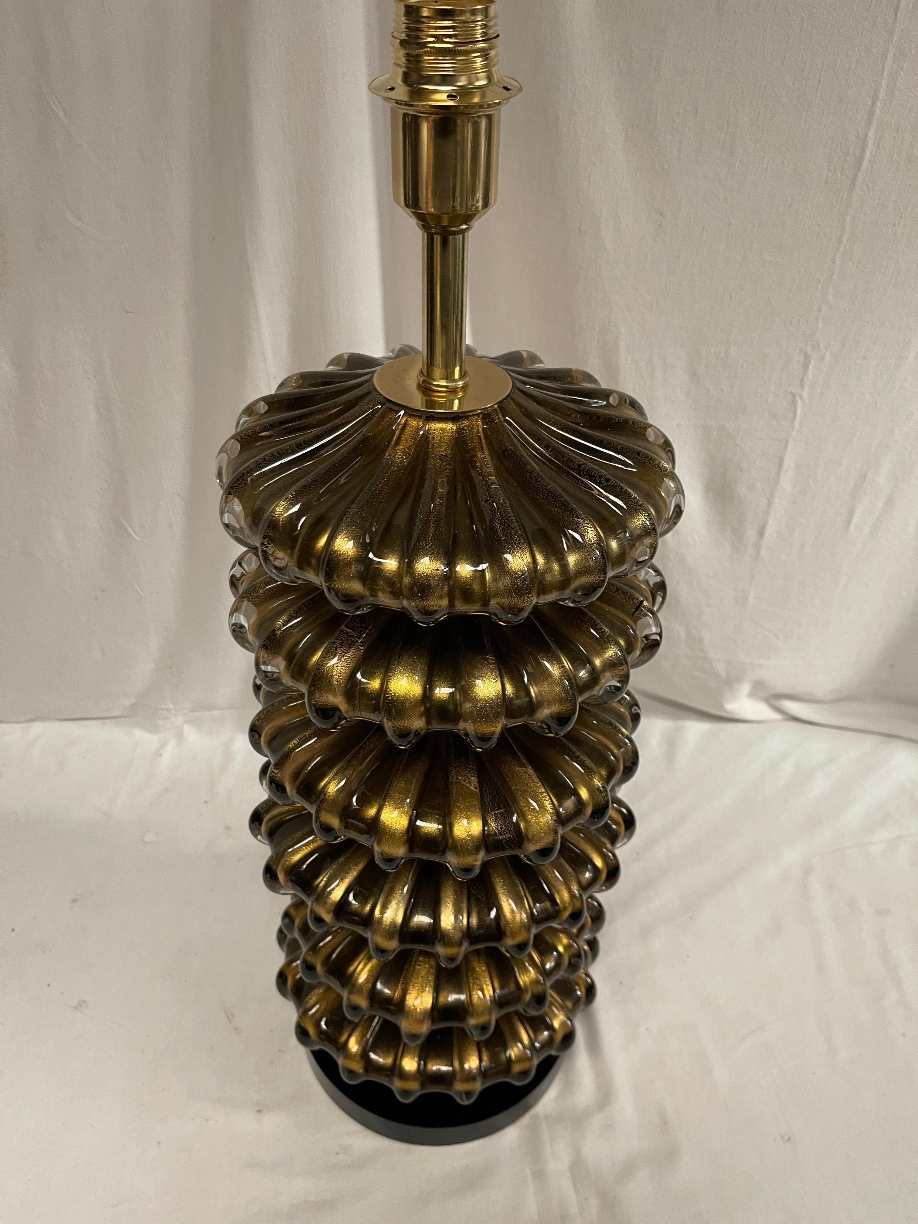 Late 20th Century Huge Murano glass table lamp attributed to Veronèse For Sale