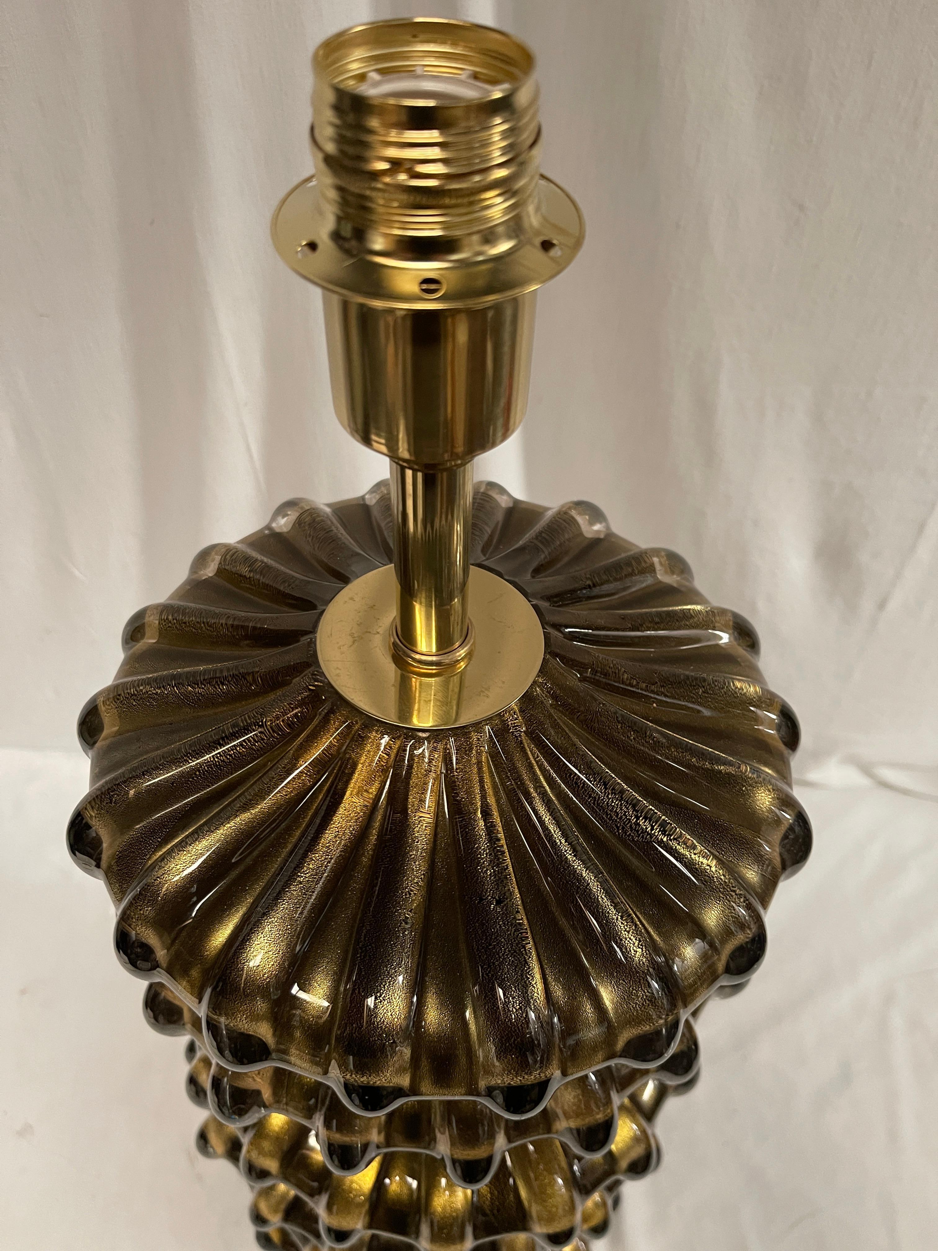 Murano Glass Huge Murano glass table lamp attributed to Veronèse For Sale