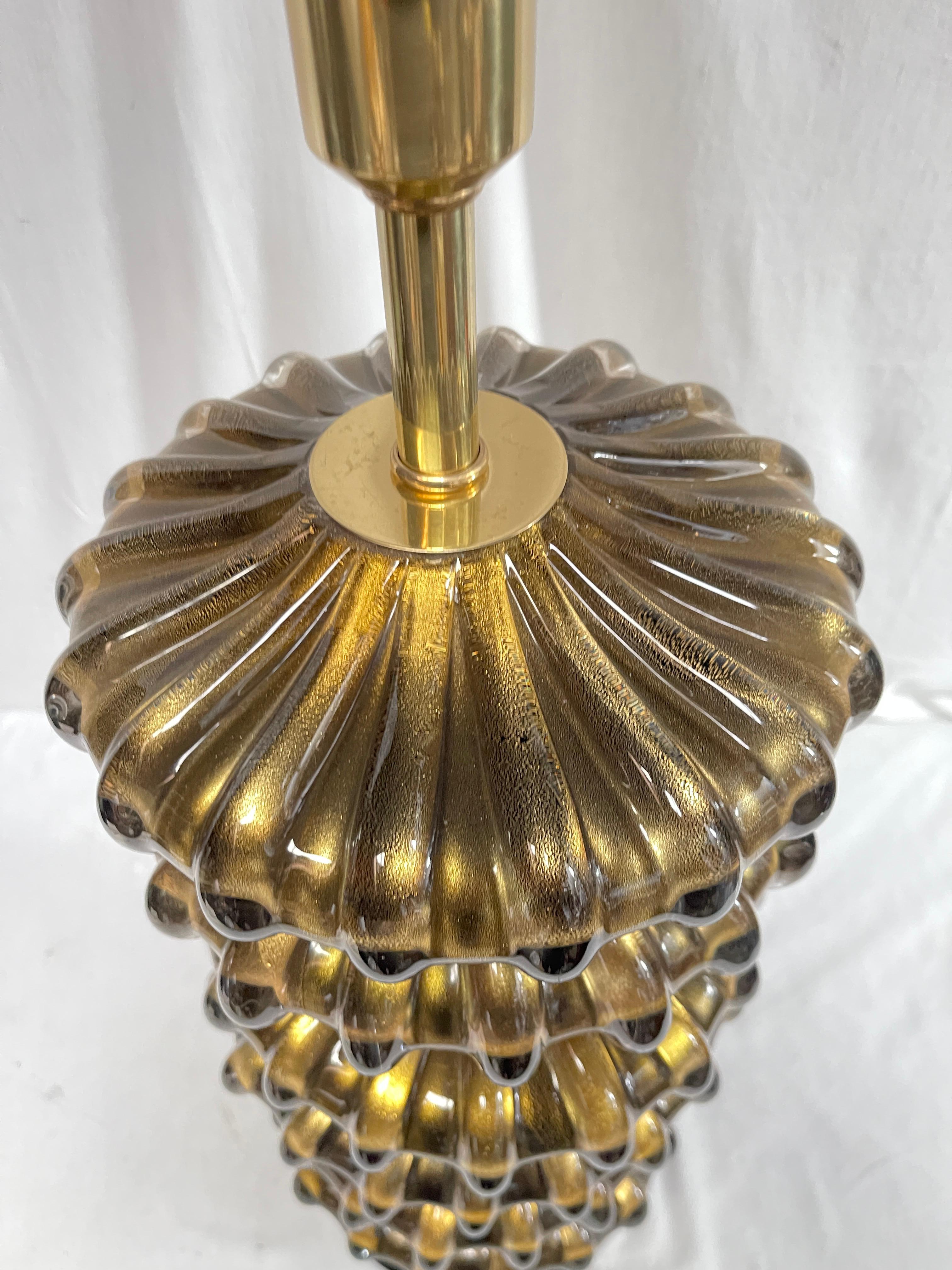 Huge Murano glass table lamp attributed to Veronèse For Sale 1