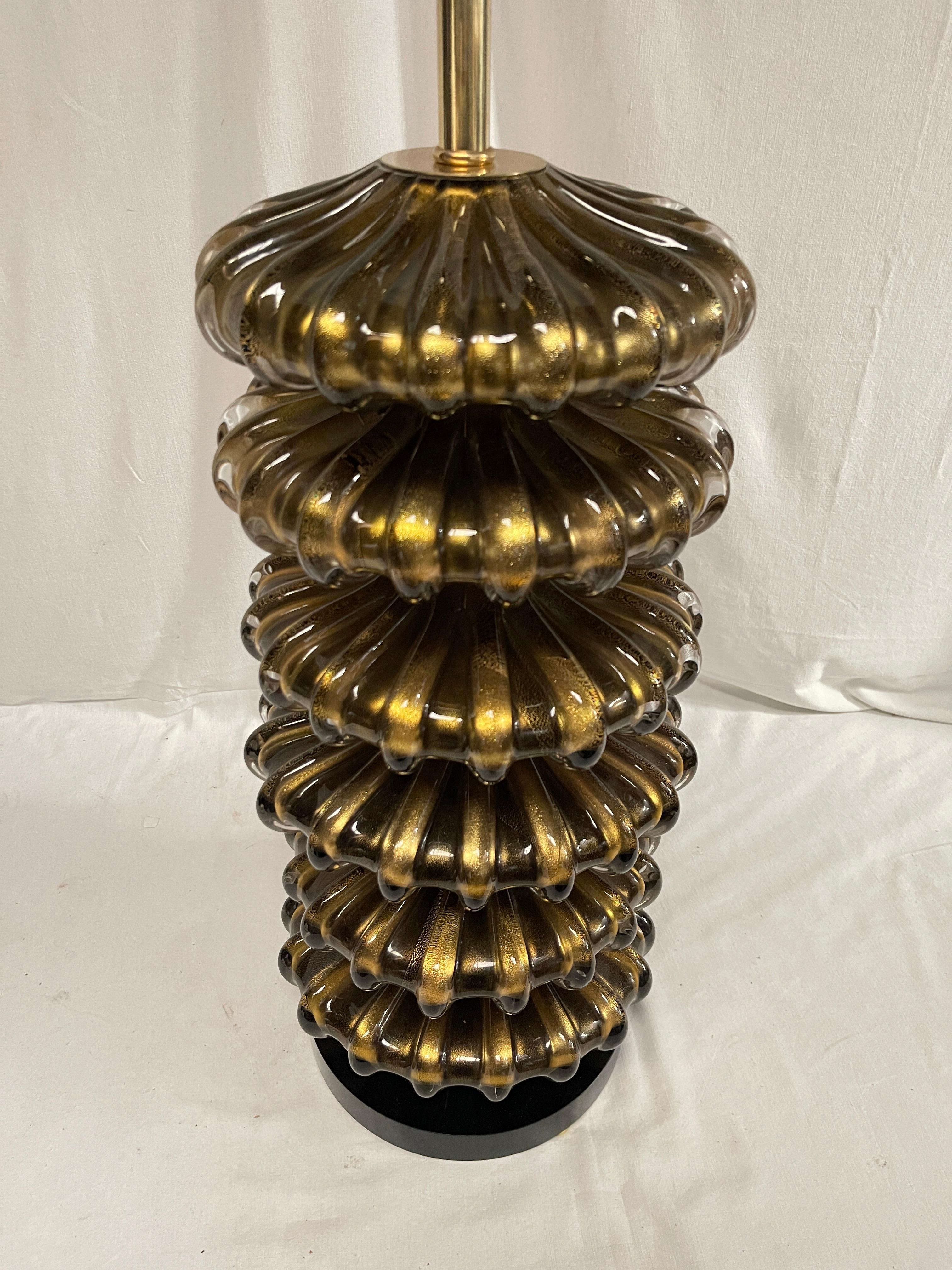 Huge Murano glass table lamp attributed to Veronèse For Sale 2