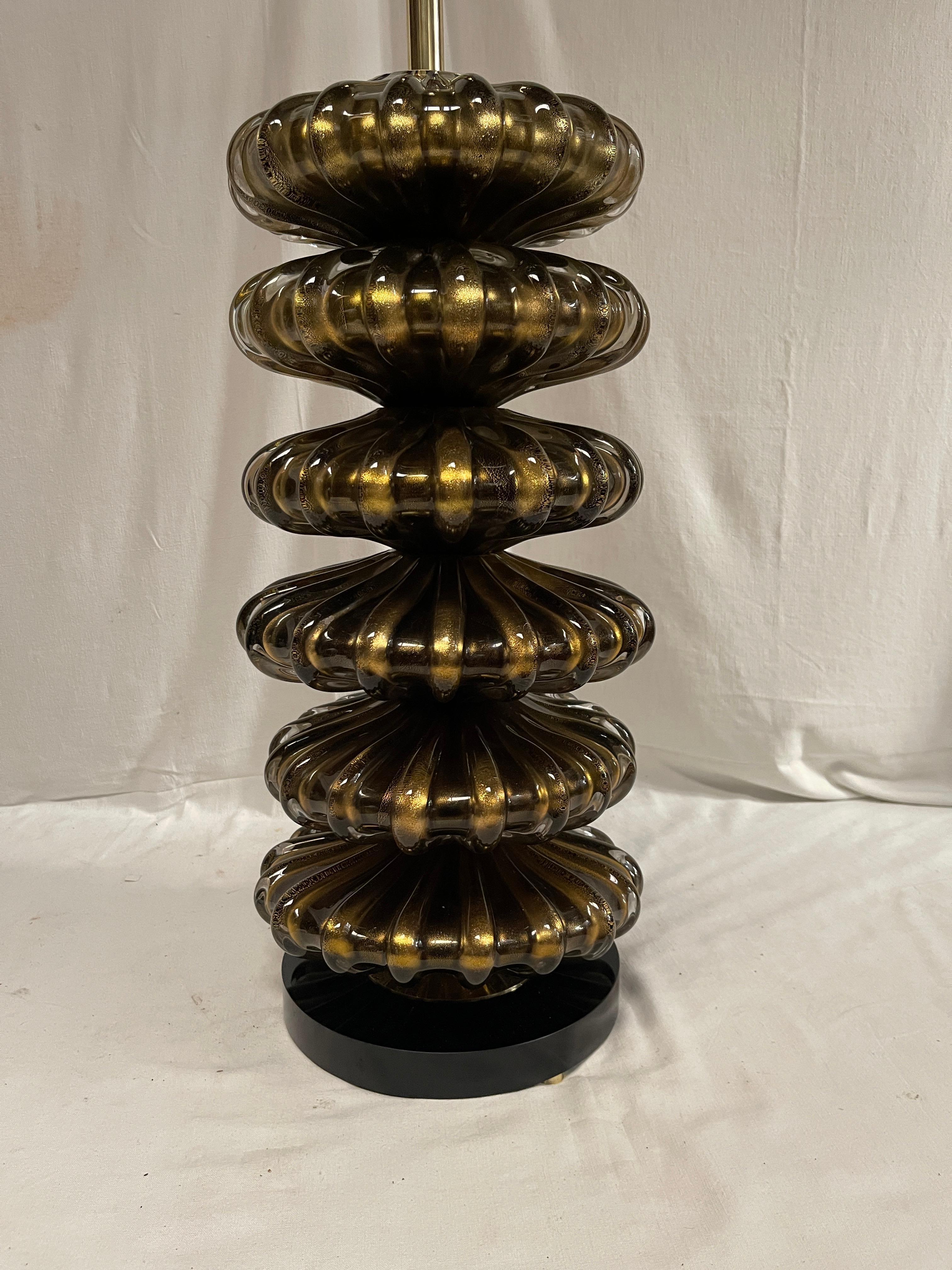 Huge Murano glass table lamp attributed to Veronèse For Sale 3