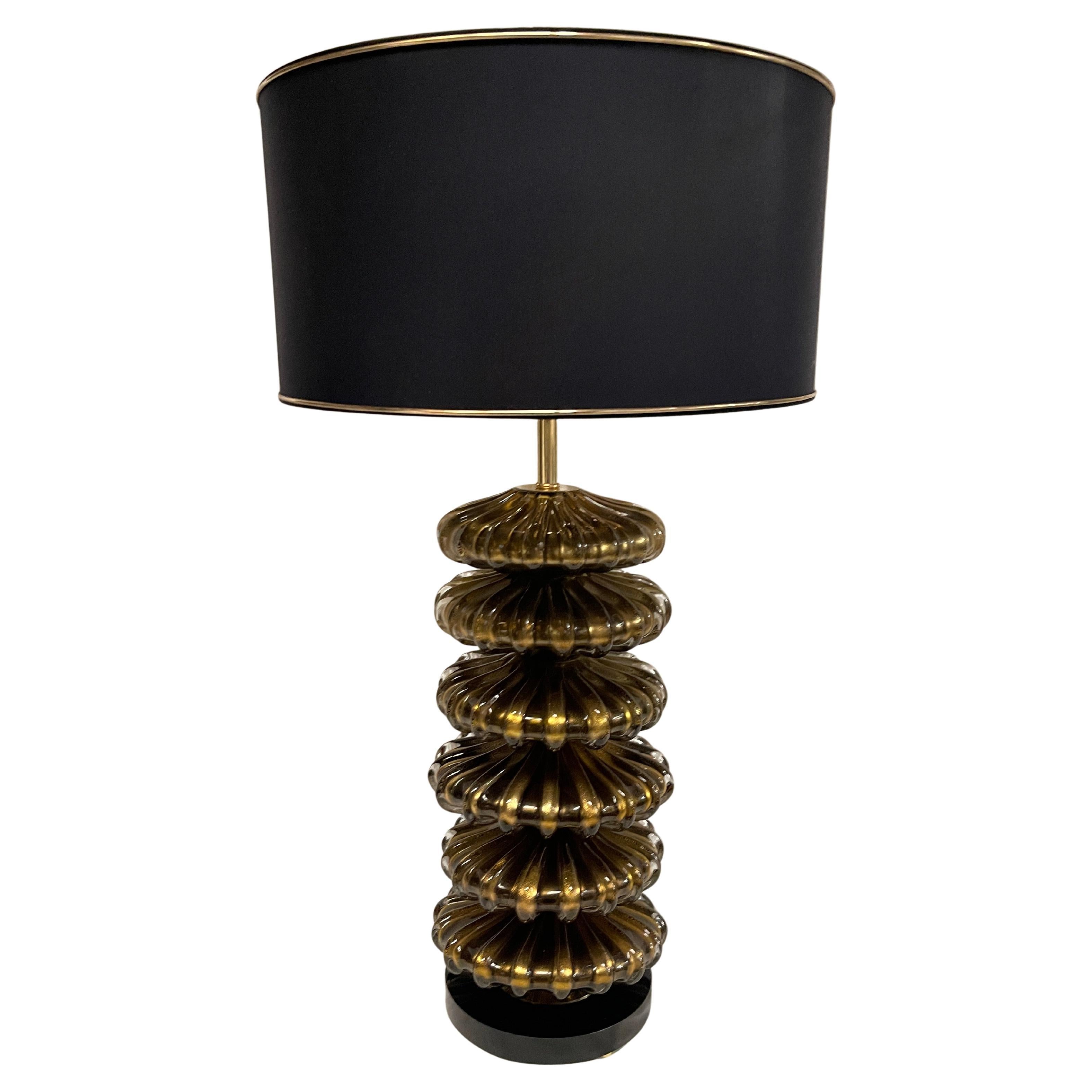 Huge Murano glass table lamp attributed to Veronèse For Sale