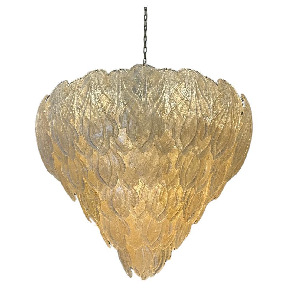 Huge Murano Golden Glass Pendant