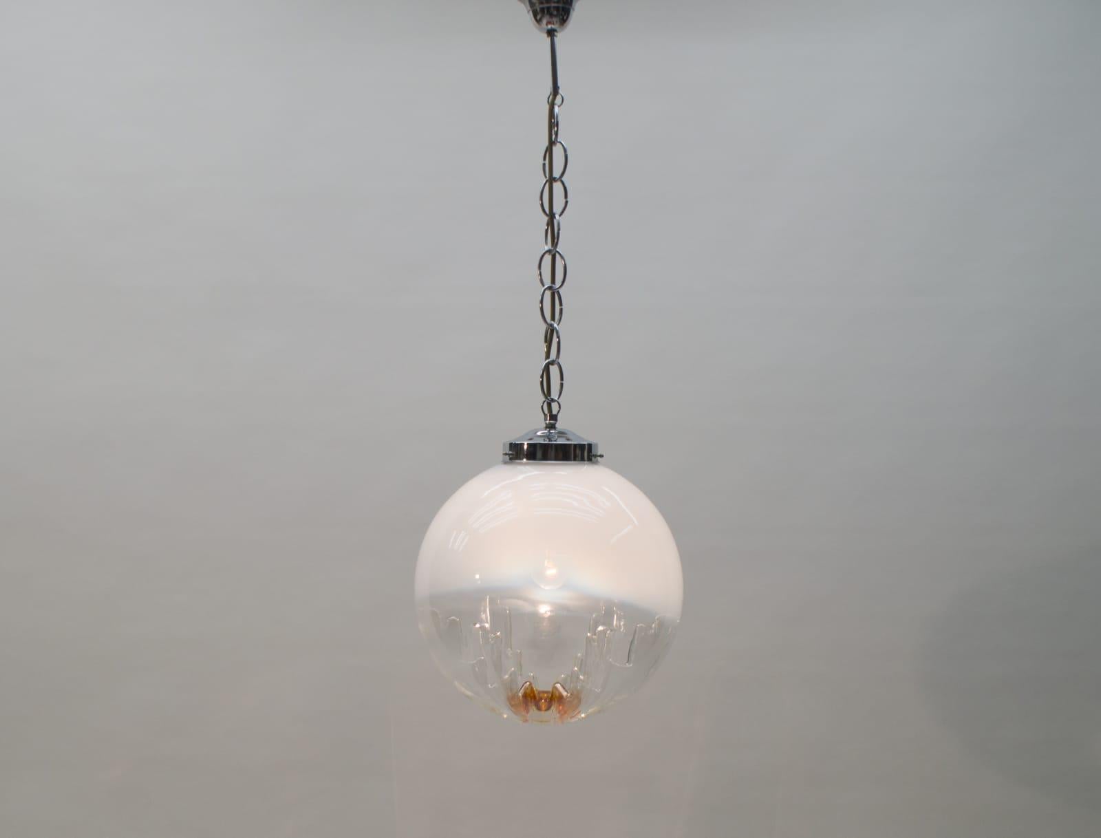 Late 20th Century Huge Murano Mazzega Glass Globe Ceiling Lamp, 1960s, Italy