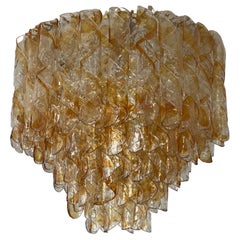 Enorme espiral de cristal ámbar de Murano  Araña de Kaiser, circa 1960s