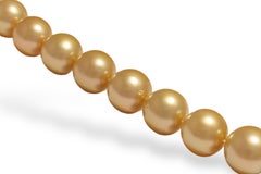Huge Natural South Sea Pearls 13-16.8mm, Gold Colour, 18 kt. Diamond Lock