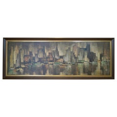 Vintage Huge New York City View Landscape Cityscape Turner Wall Art by Maio