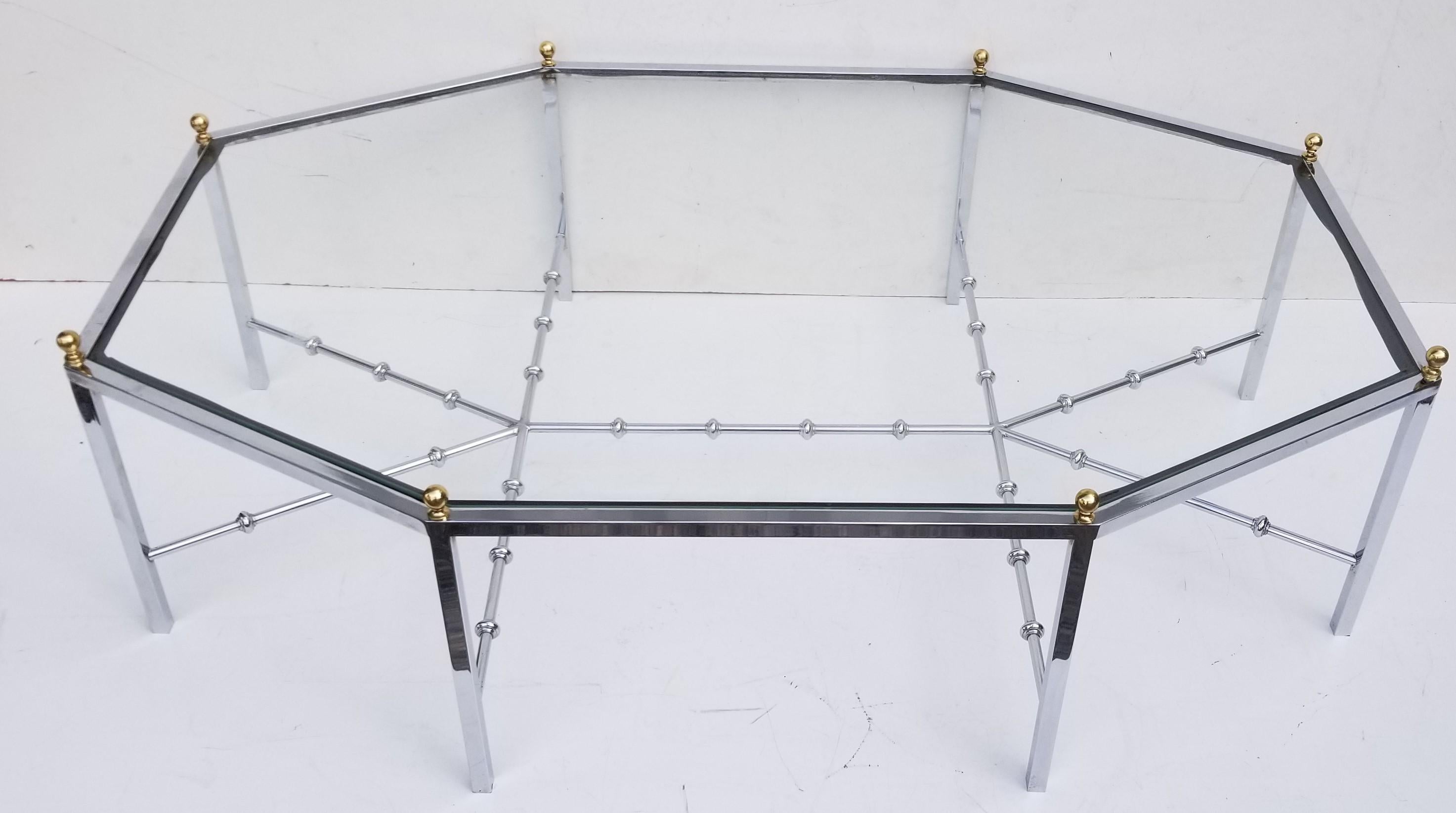 French Huge Octogonal Cocktail Table by Maison Jansen For Sale