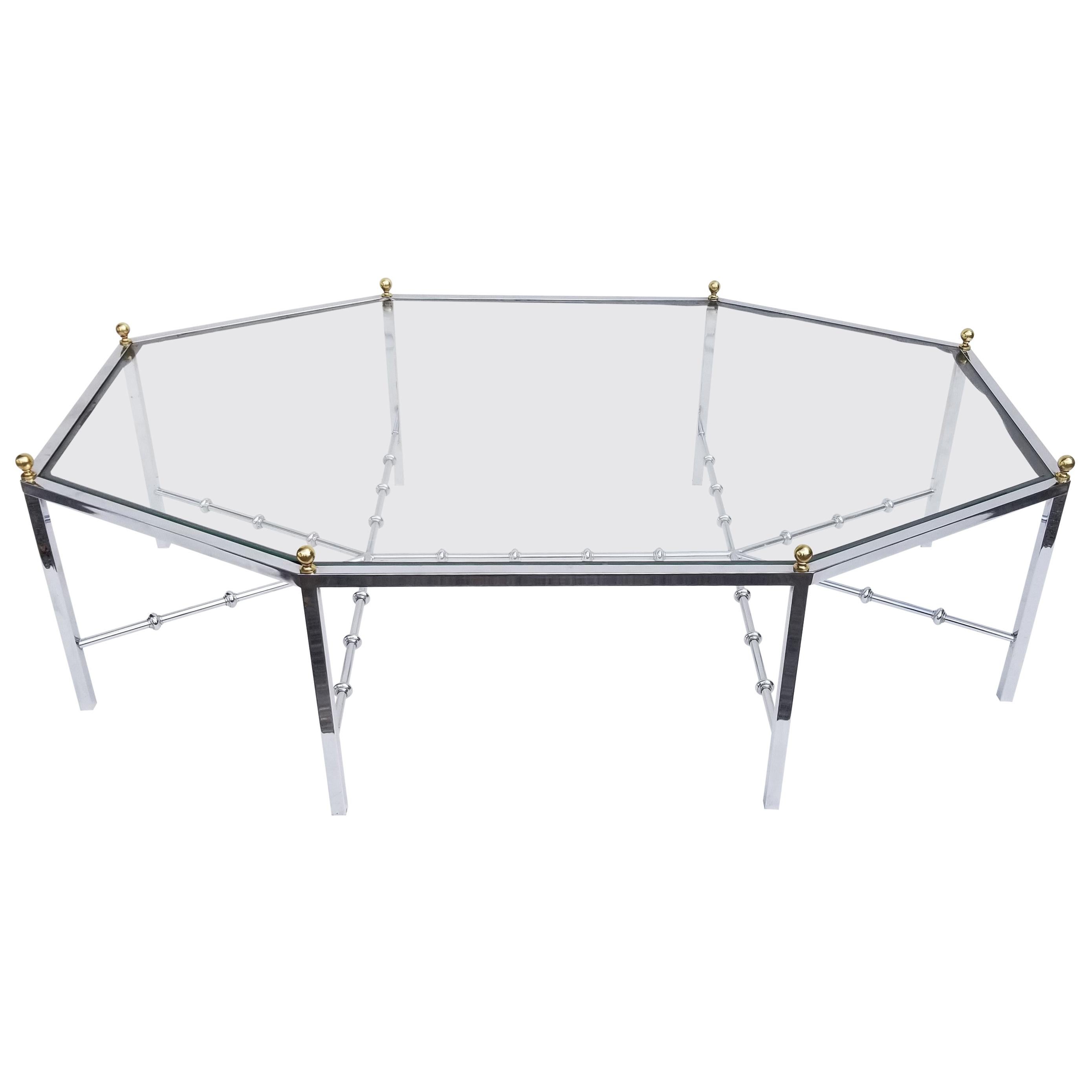 Huge Octogonal Cocktail Table by Maison Jansen For Sale