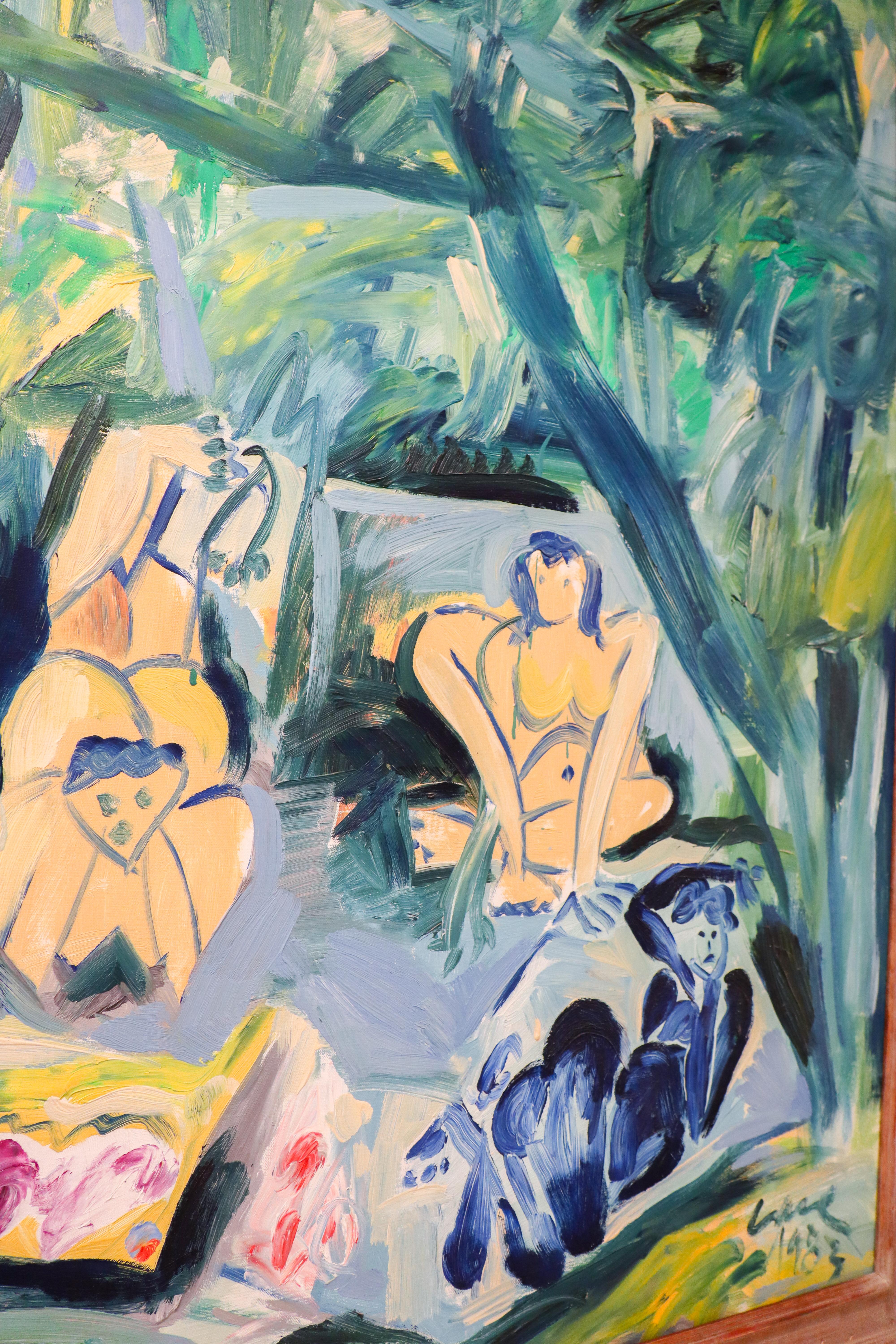Moderno Enorme dipinto a olio su tela - Louis Cane, Francia 1983 in vendita