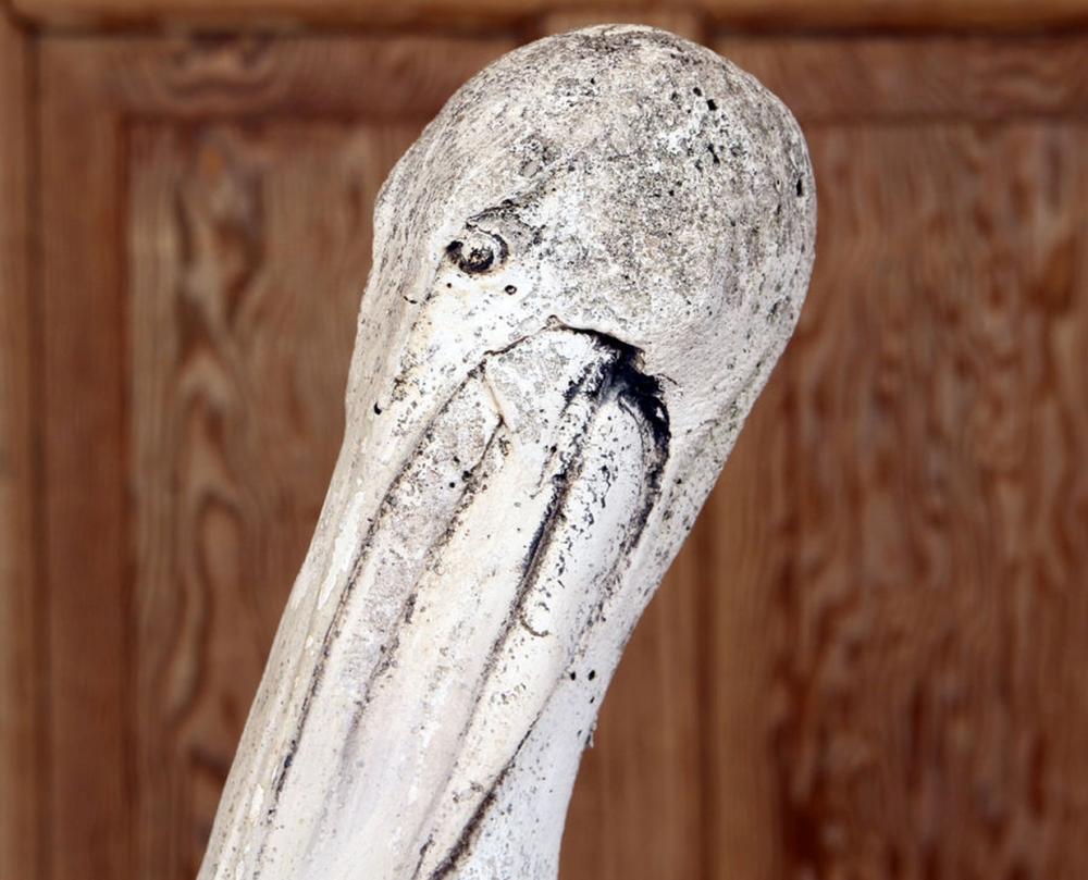 Showa Huge Old Stone Pelican Sculpture