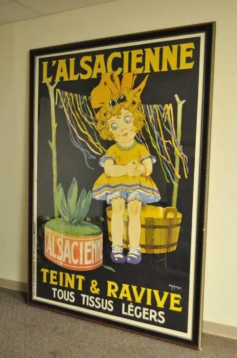 Riesiges Original 1920er Jahre Französisch Art Deco Poster L'Alsacienne Teint & Ravive Ch Roux im Angebot 2
